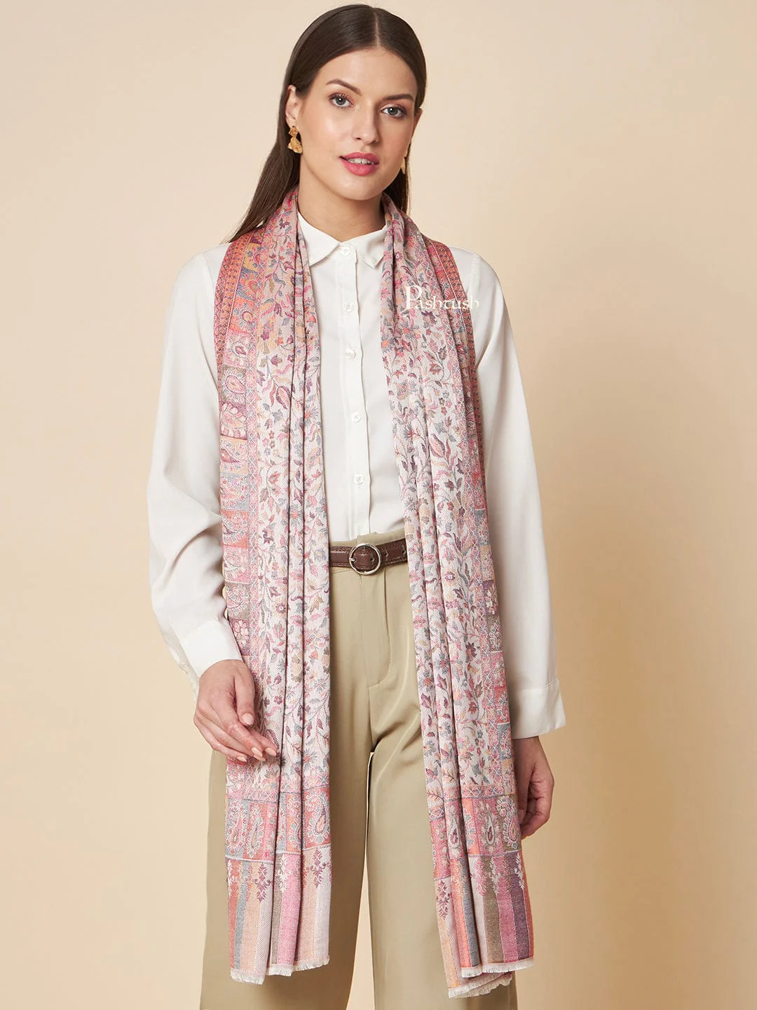 Pashtush Womens Extra Soft Bamboo Stole, Ethnic  Design, Multicolour - Image 2