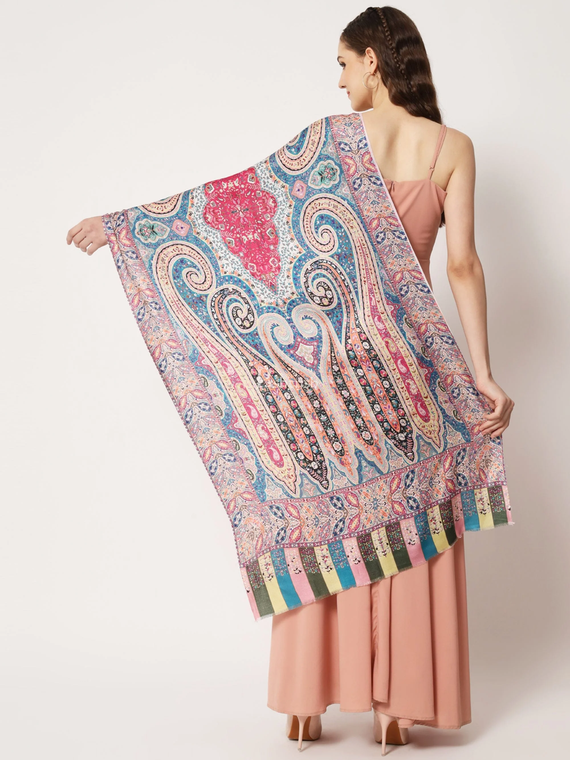 Pashtush Womens Extra Soft Bamboo Stole, Kalamkari Printed Design, Multicolour - Image 7