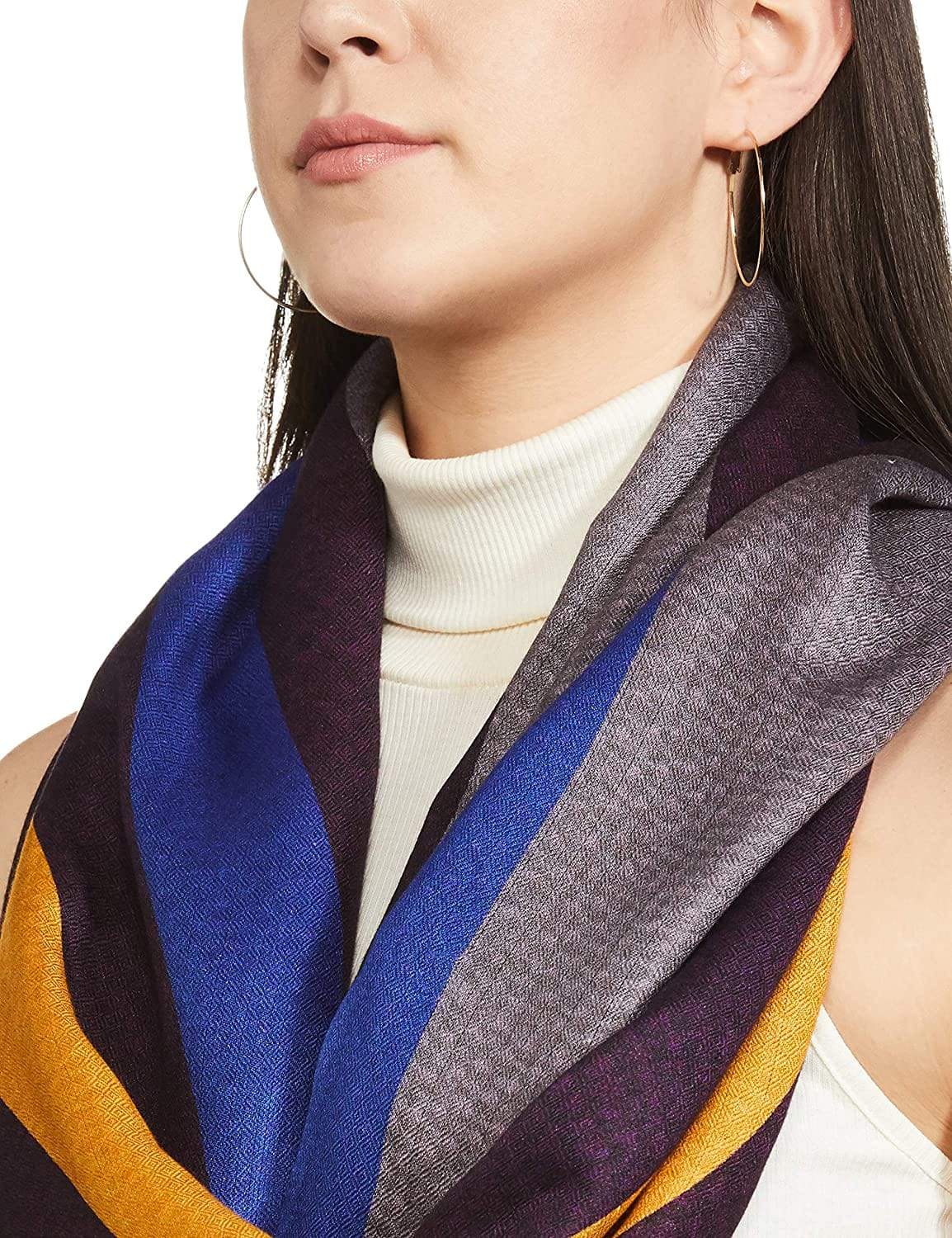 Pashtush Womens Extra Soft, Printed Bamboo Scarf, Bold Freedom Stripes - Image 3