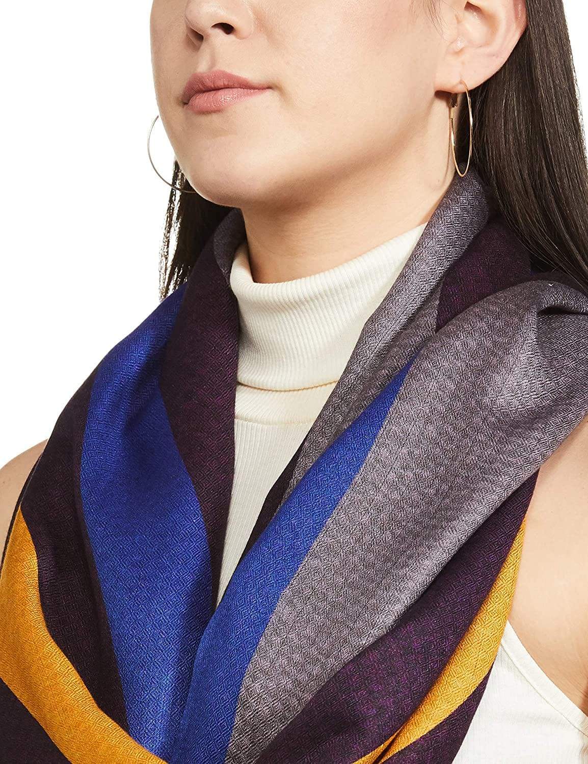 Pashtush Womens Extra Soft, Printed Bamboo Scarf, Bold Freedom Stripes - Image 7