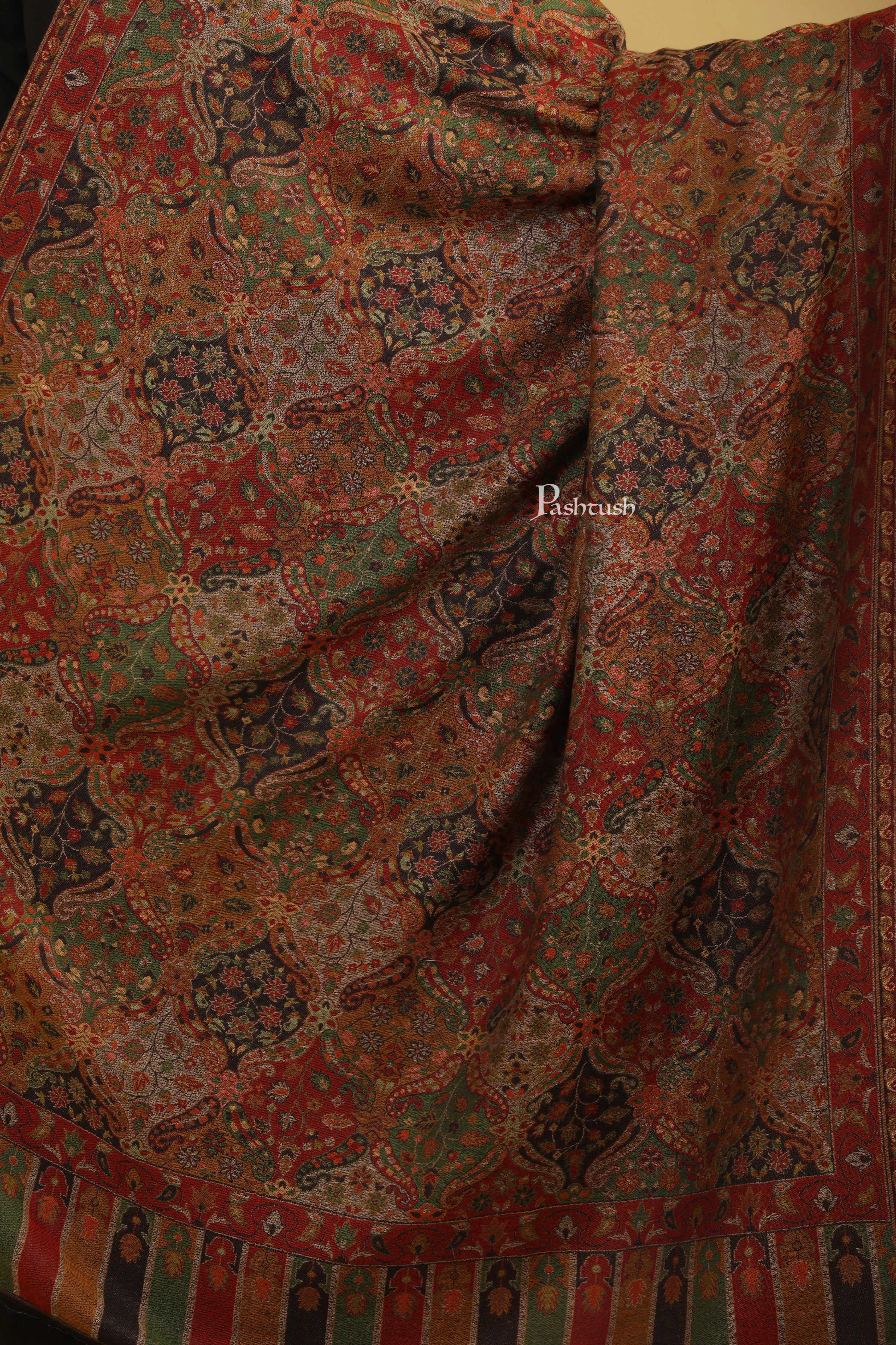 Pashtush Womens Faux Pashmina Stole, Ethnic Weave, Multicolour - Image 2