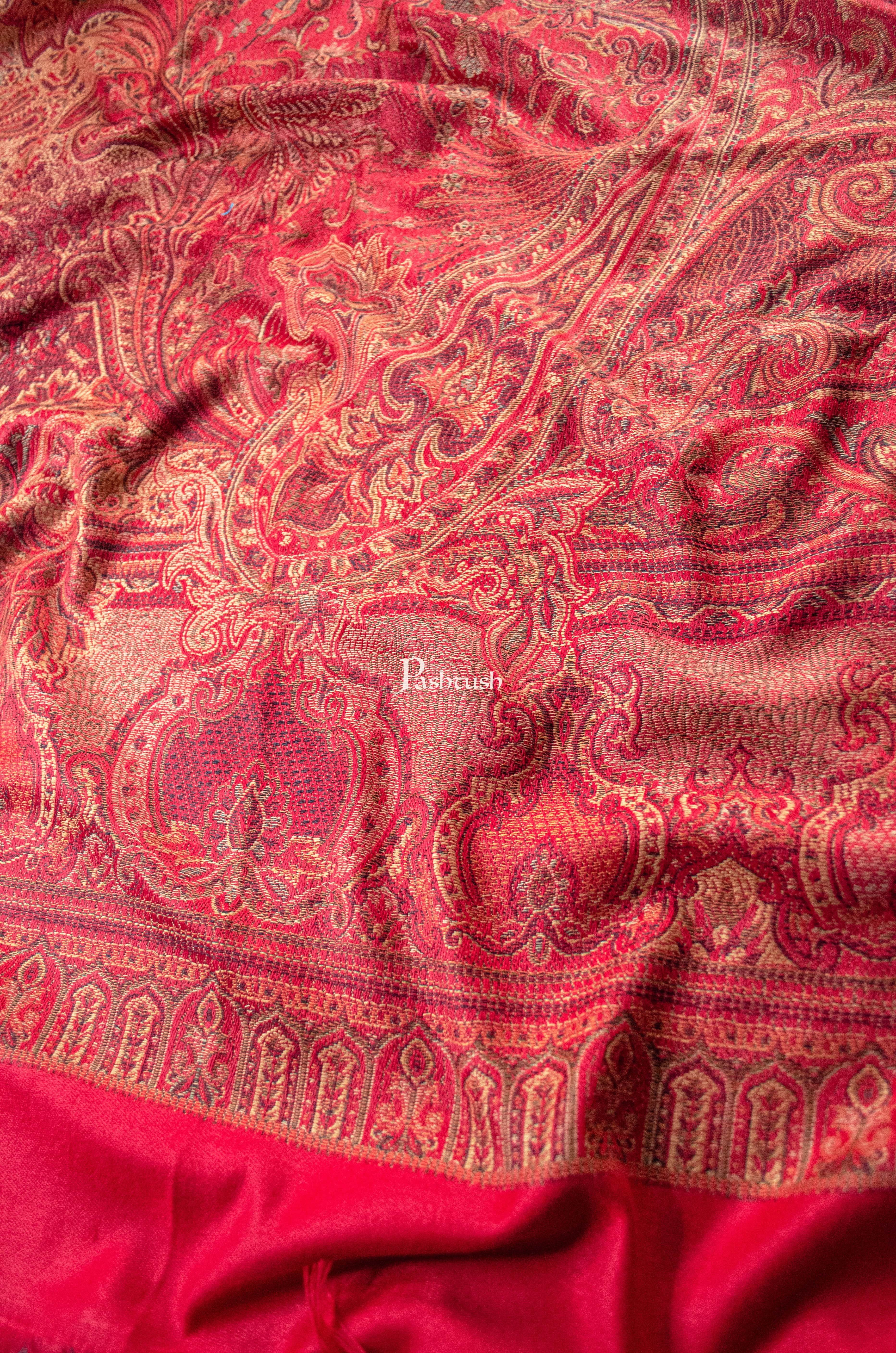 Pashtush Womens Faux Pashmina Stole,  Design, Maroon - Image 2