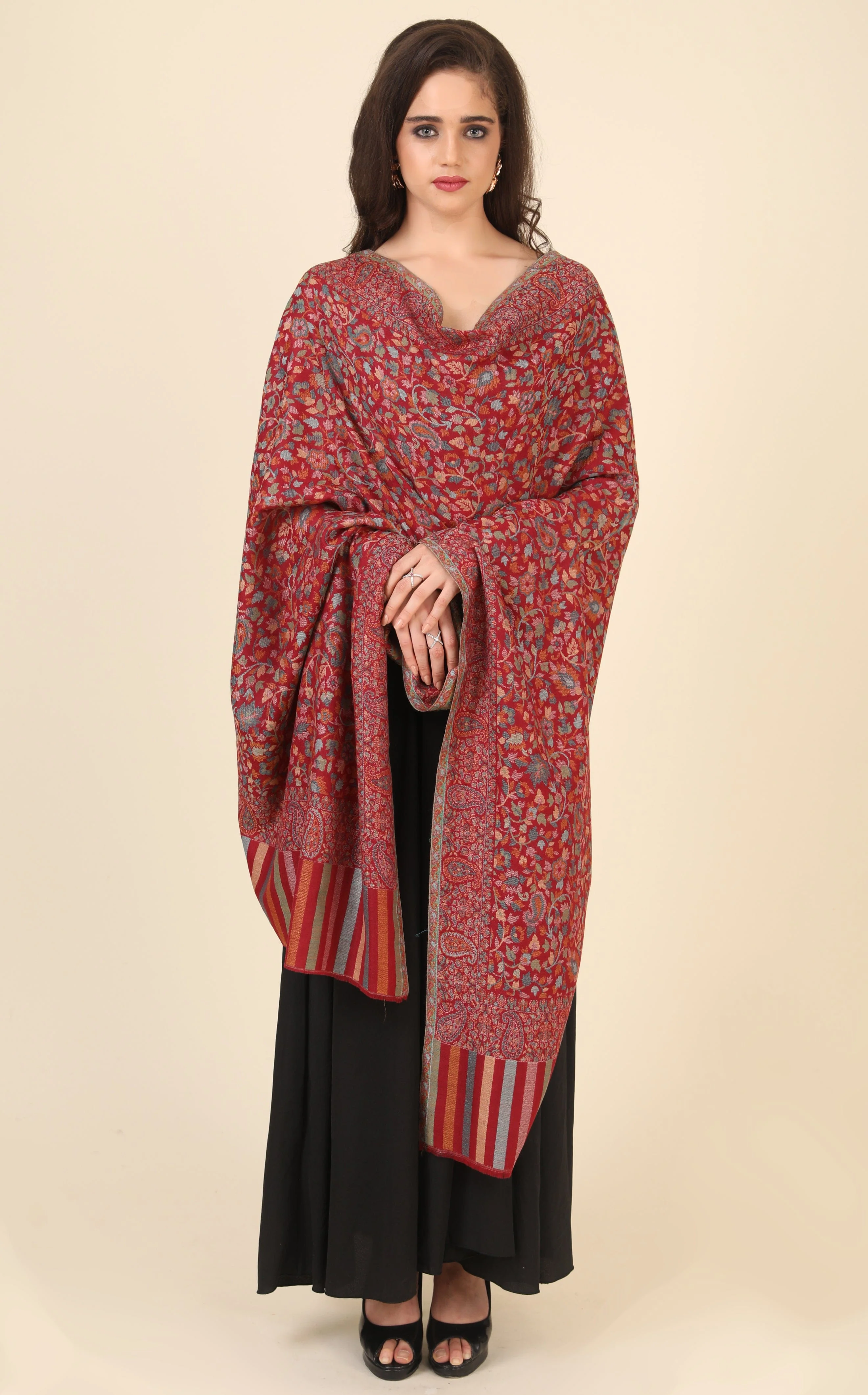 Pashtush Womens Fine Wool Ethnic Weave Shawl, Soft And Warm - Image 8