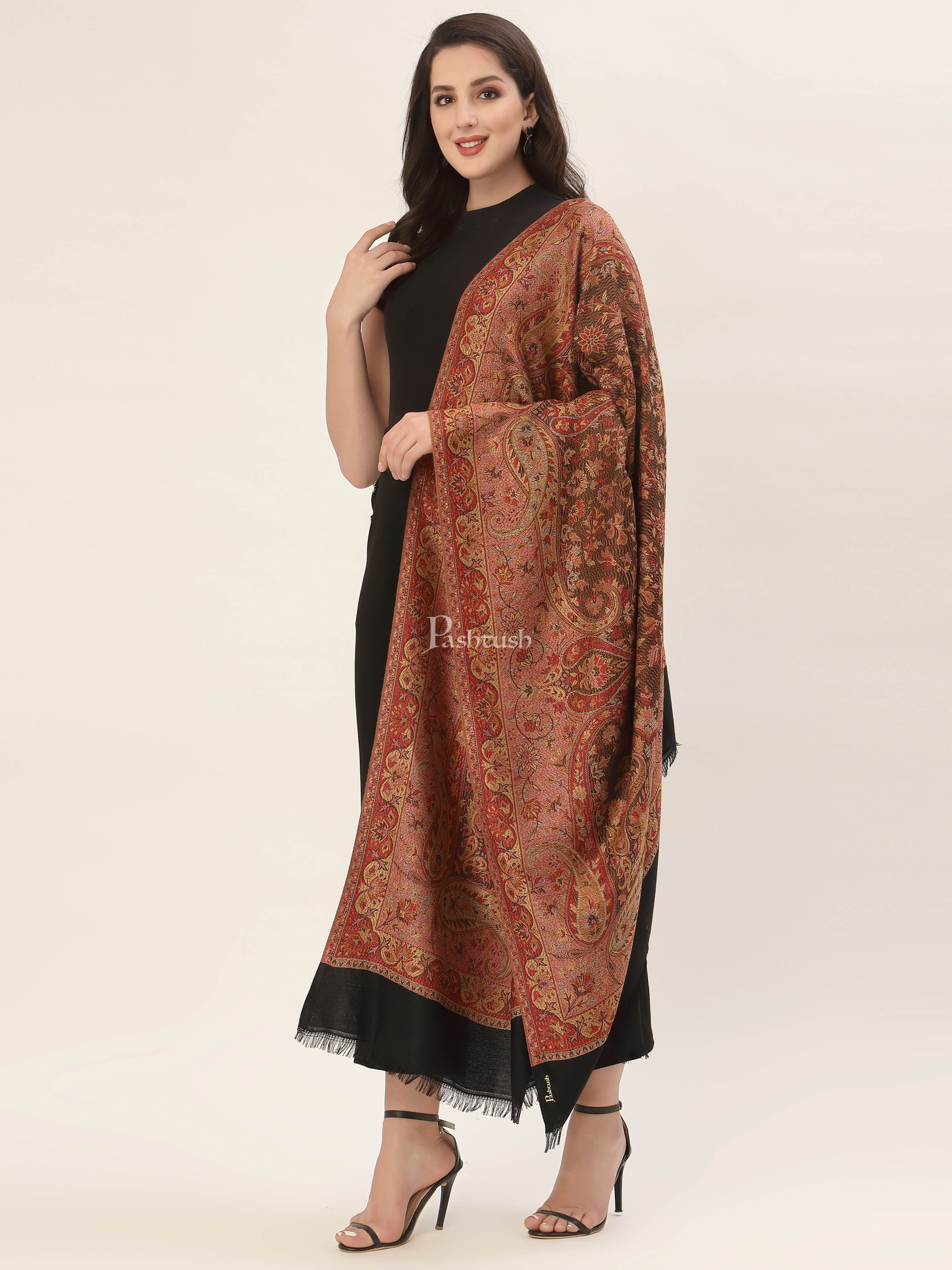 Pashtush Women'S Jamawar Shawl, Faux Pashmina - Image 5