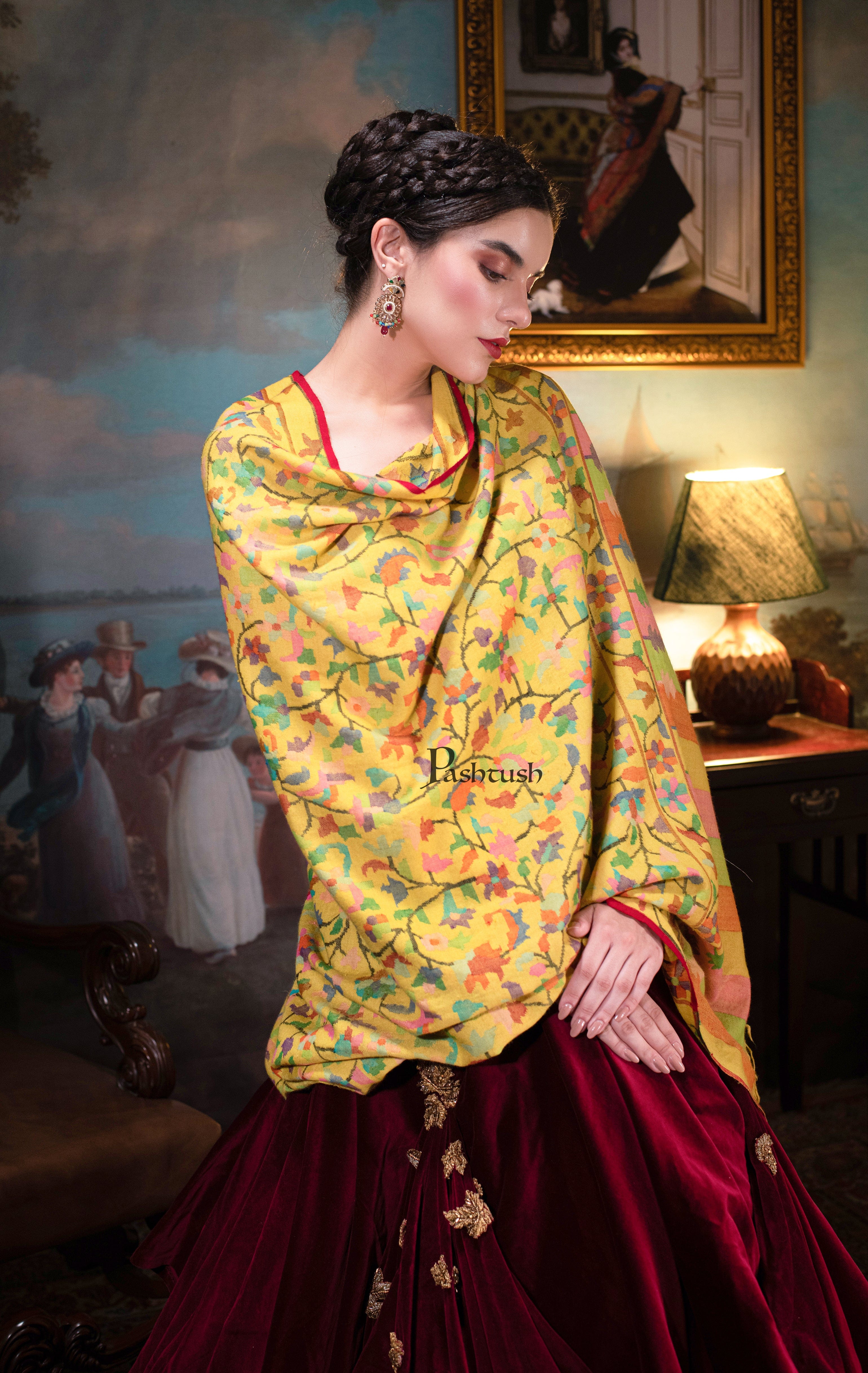 Pashtush Womens Kaani Pashmina Shawl, 100% Hand Woven - Image 4