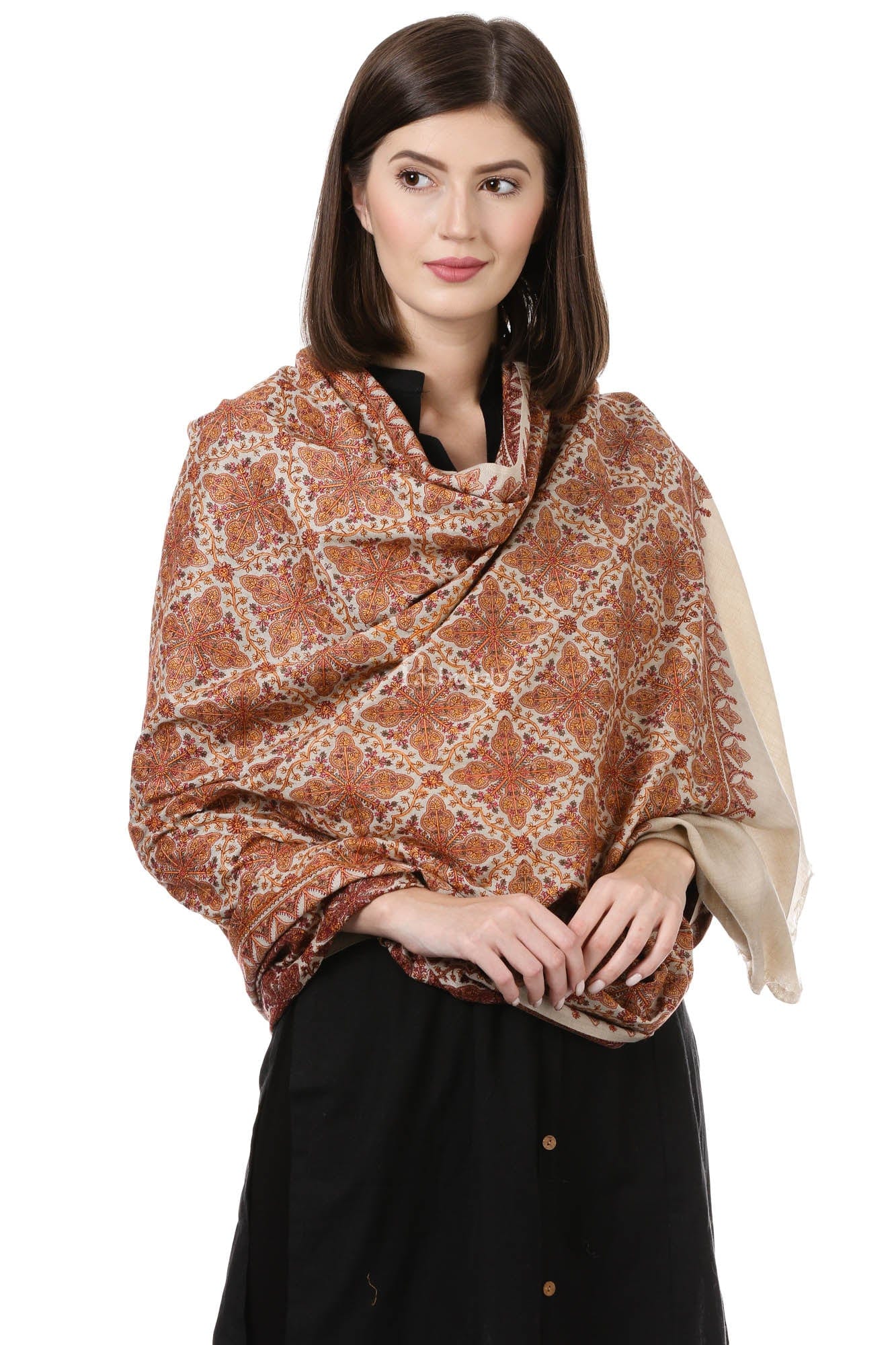 Pashtush Womens Embroidery Shawl, Fineembroidery, Intricate Needlework - Image 4