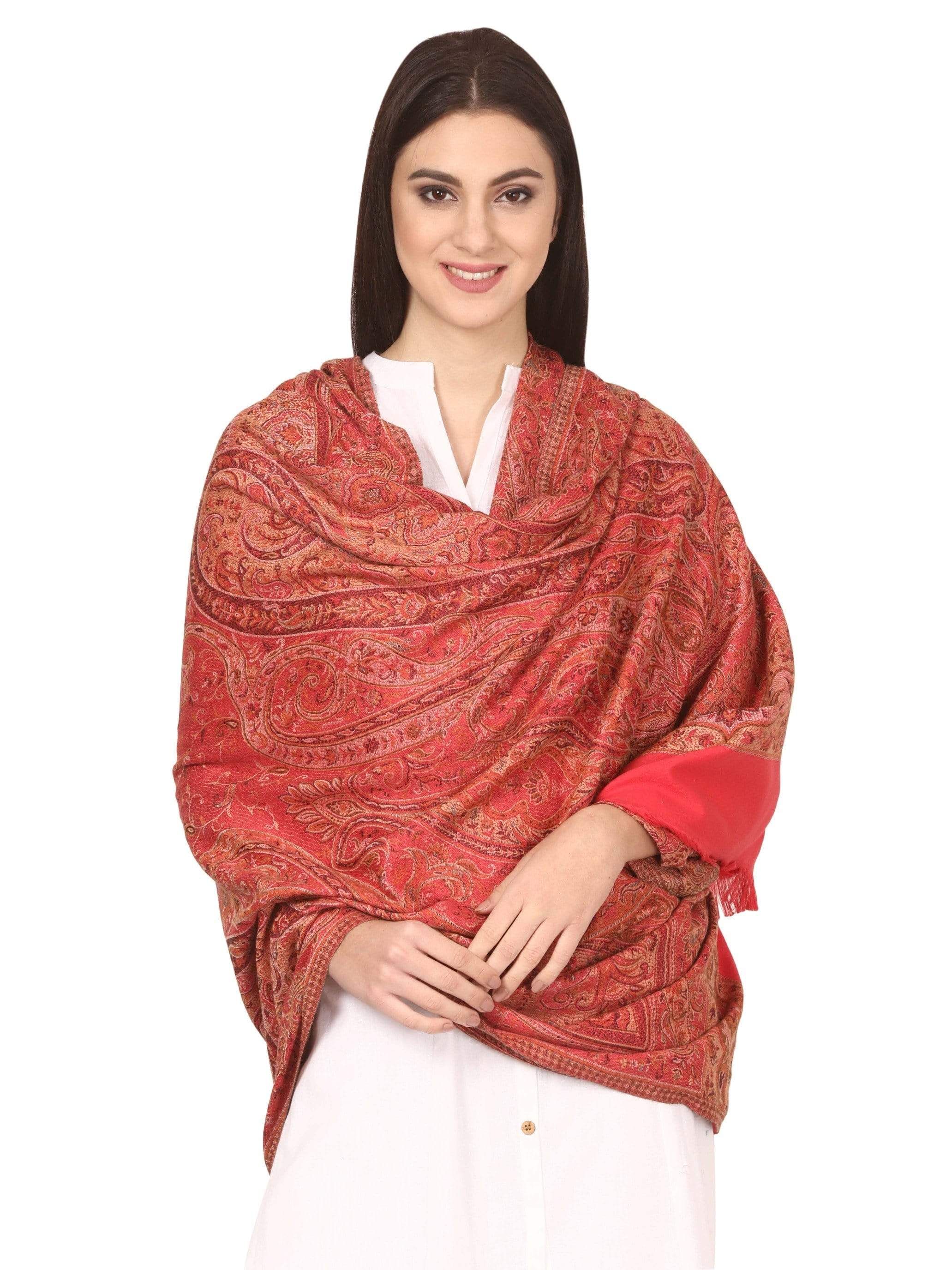 Pashtush Women'S Shawl, Faux Pashmina Design, Pink - Image 6