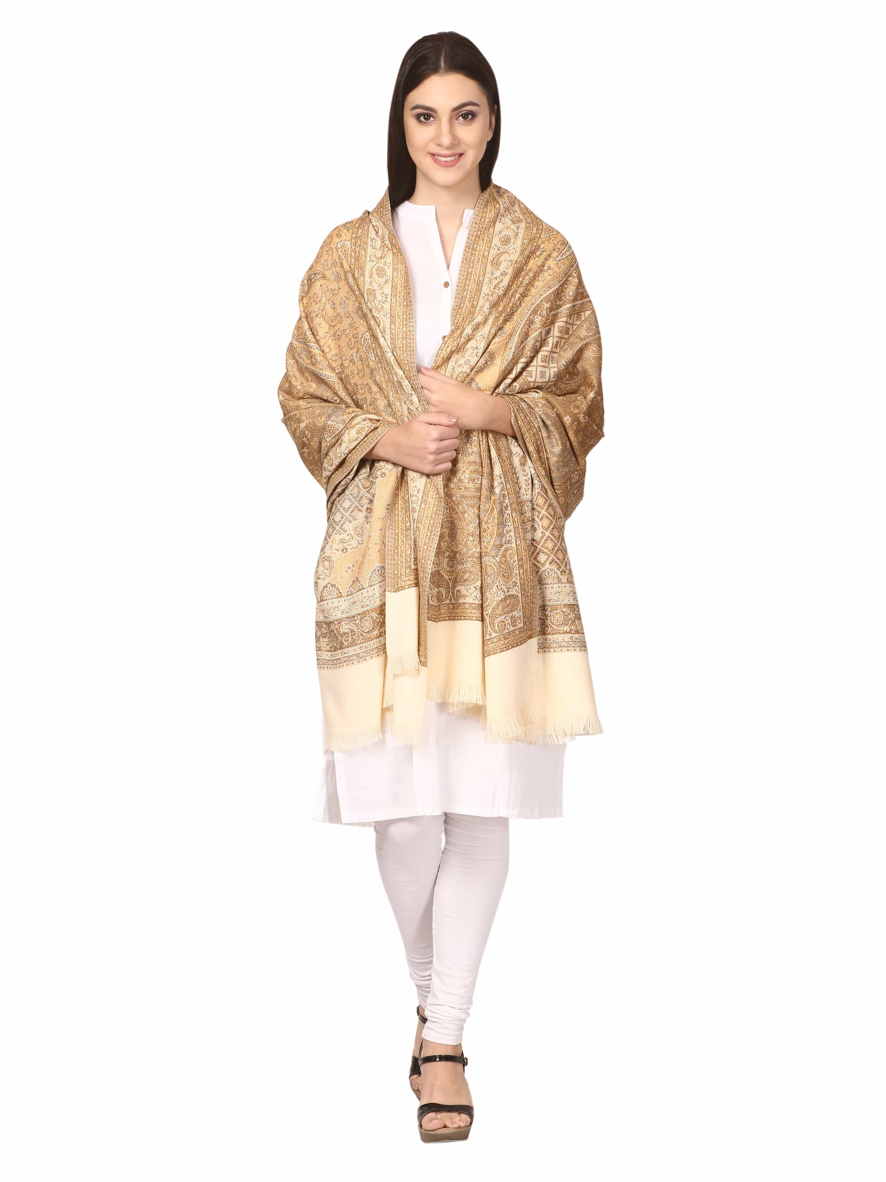 Pashtush Women'S Shawl, Faux Pashmina Design, Sahara - Image 4