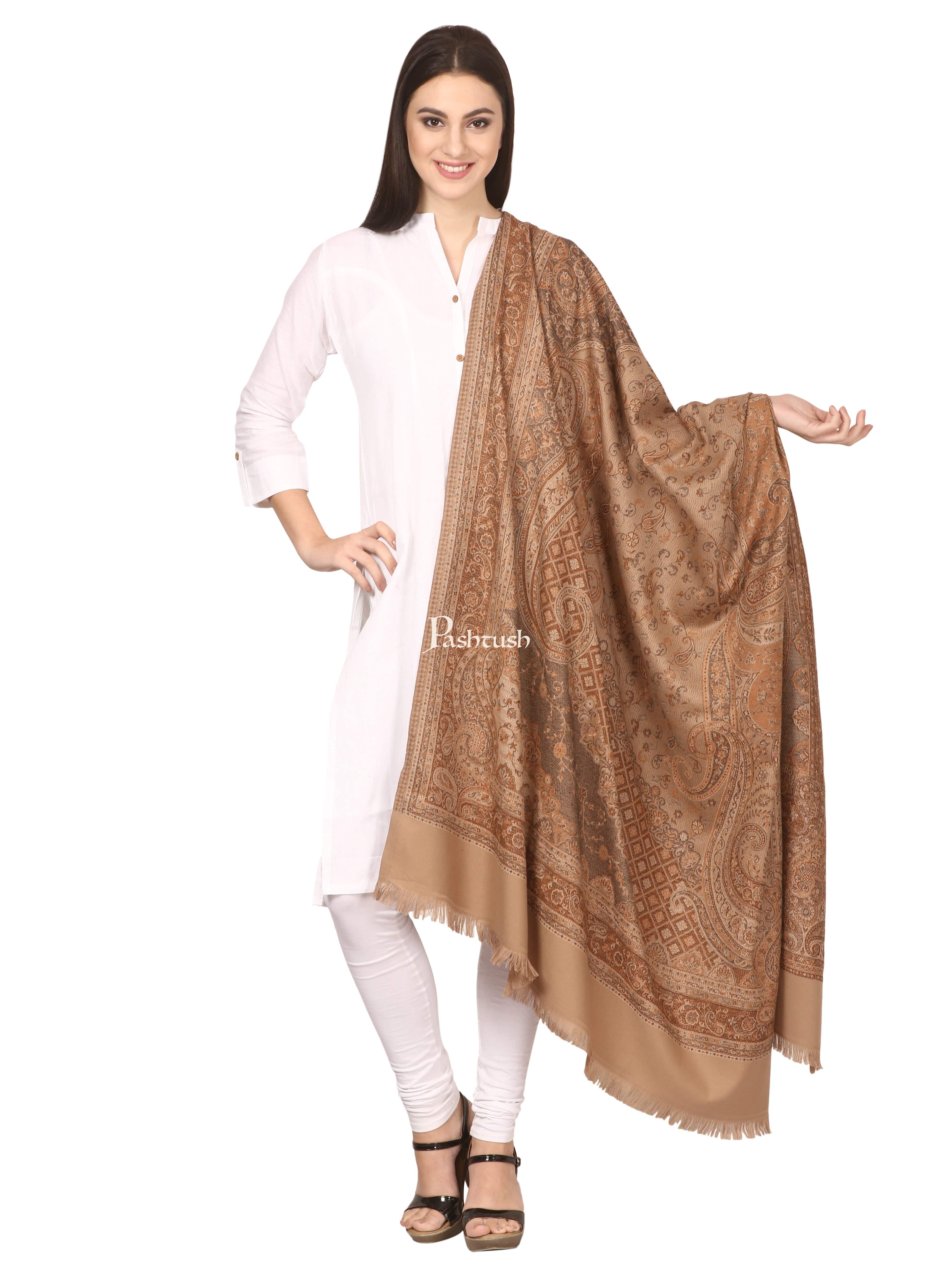 Pashtush Women'S Shawl, Warm And Soft, Faux Pashmina Design, Taupe - Image 6