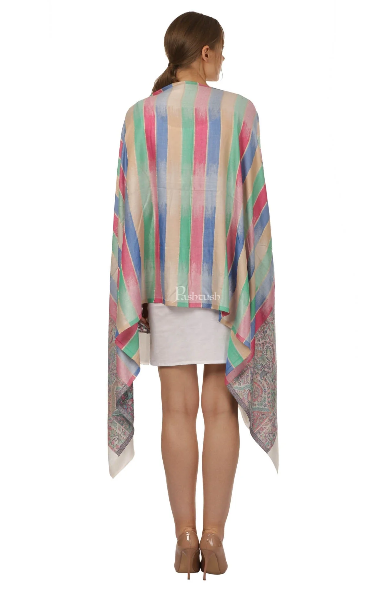 Pashtush Women'S Scarf, Soft Bamboo Stole, Multicoloured - Image 4