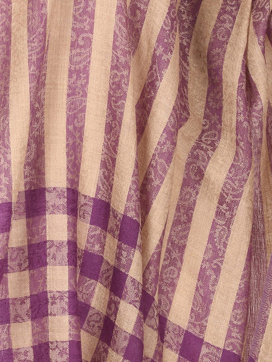 Pashtush Womens Luxury Wool Check Scarf, Soft A Scarf Stole, Extra-Fine - Image 6