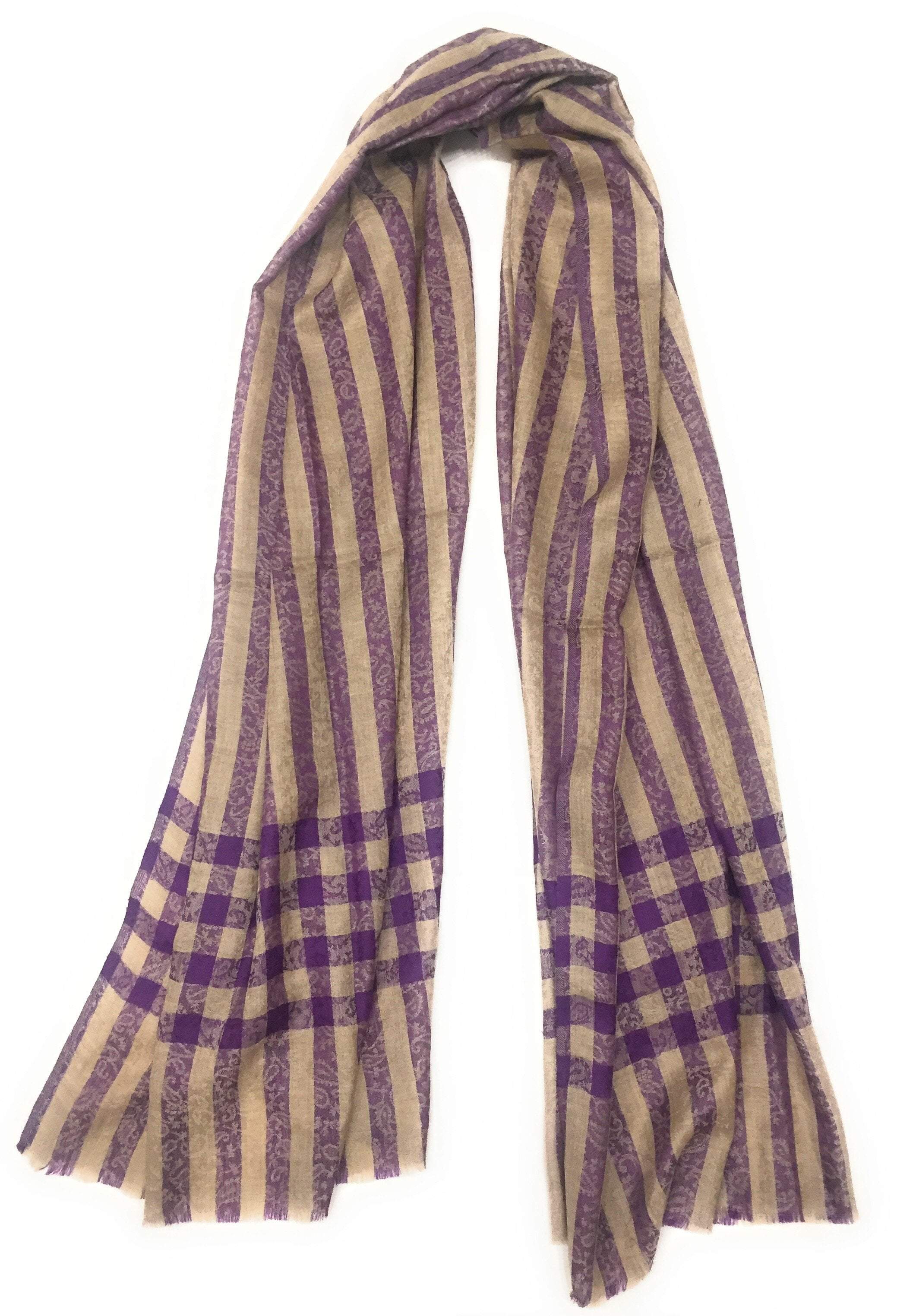 Pashtush Womens Luxury Wool Check Scarf, Soft A Scarf Stole, Extra-Fine - Image 7