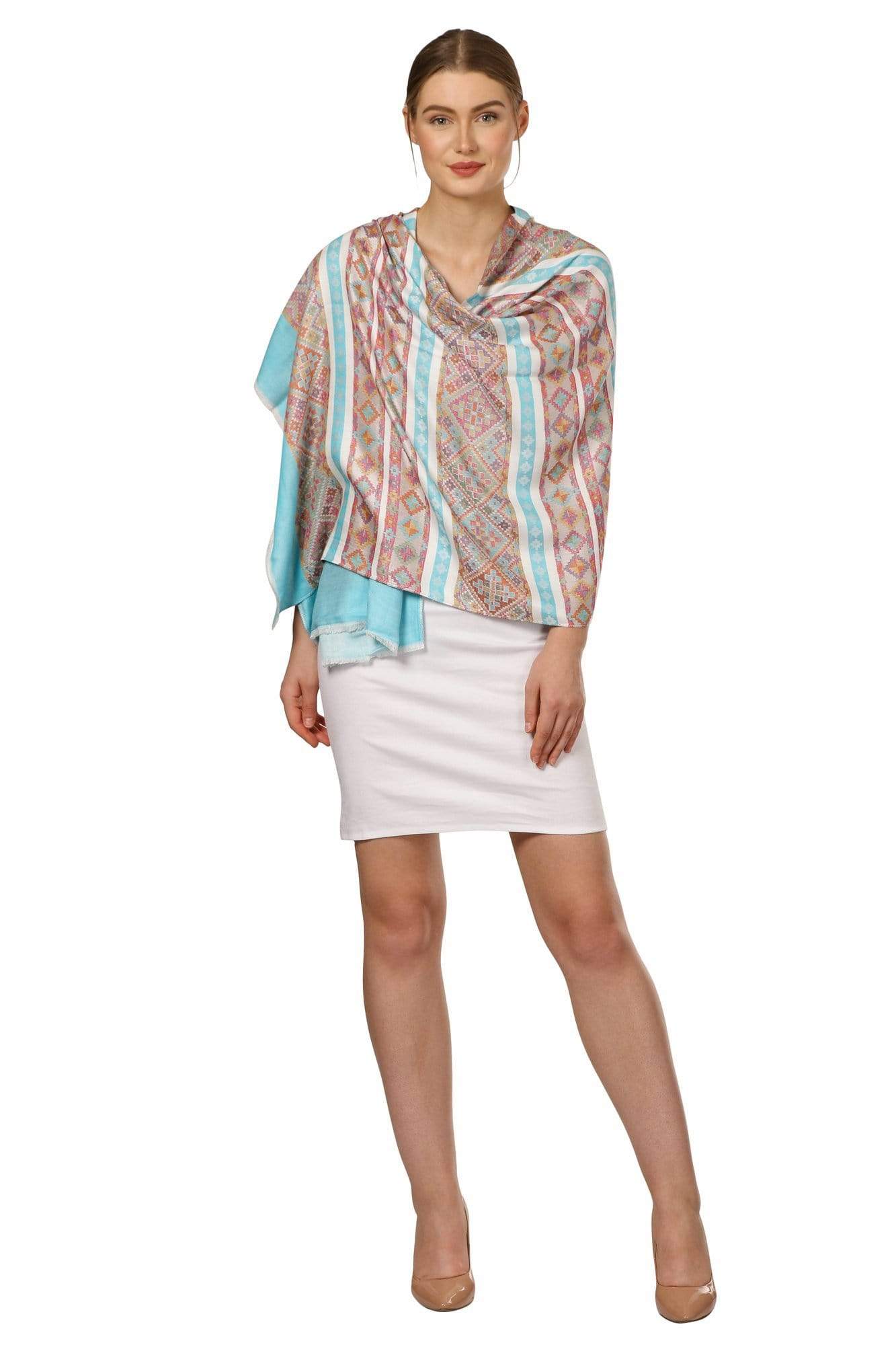 Pashtush Women'S Multicoloured Bamboo Scarf, Aztec Collection - Image 3