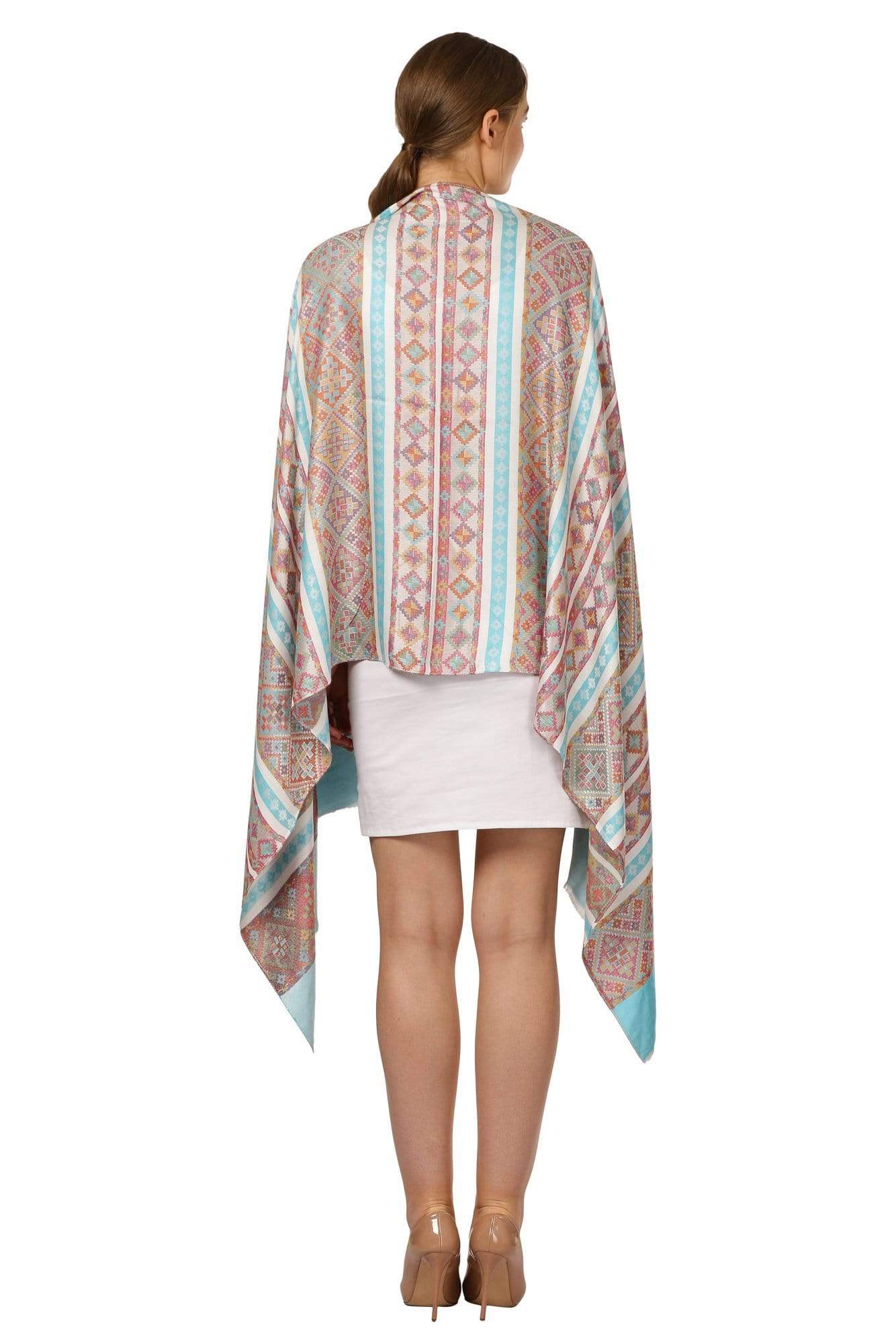 Pashtush Women'S Multicoloured Bamboo Scarf, Aztec Collection - Image 5