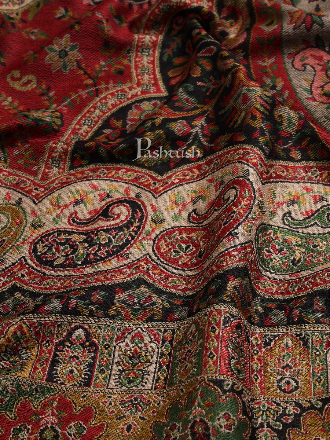 Pashtush Womens Paisley Weave Ethnic Shawl, Soft And Warm, Multicolour - Image 2