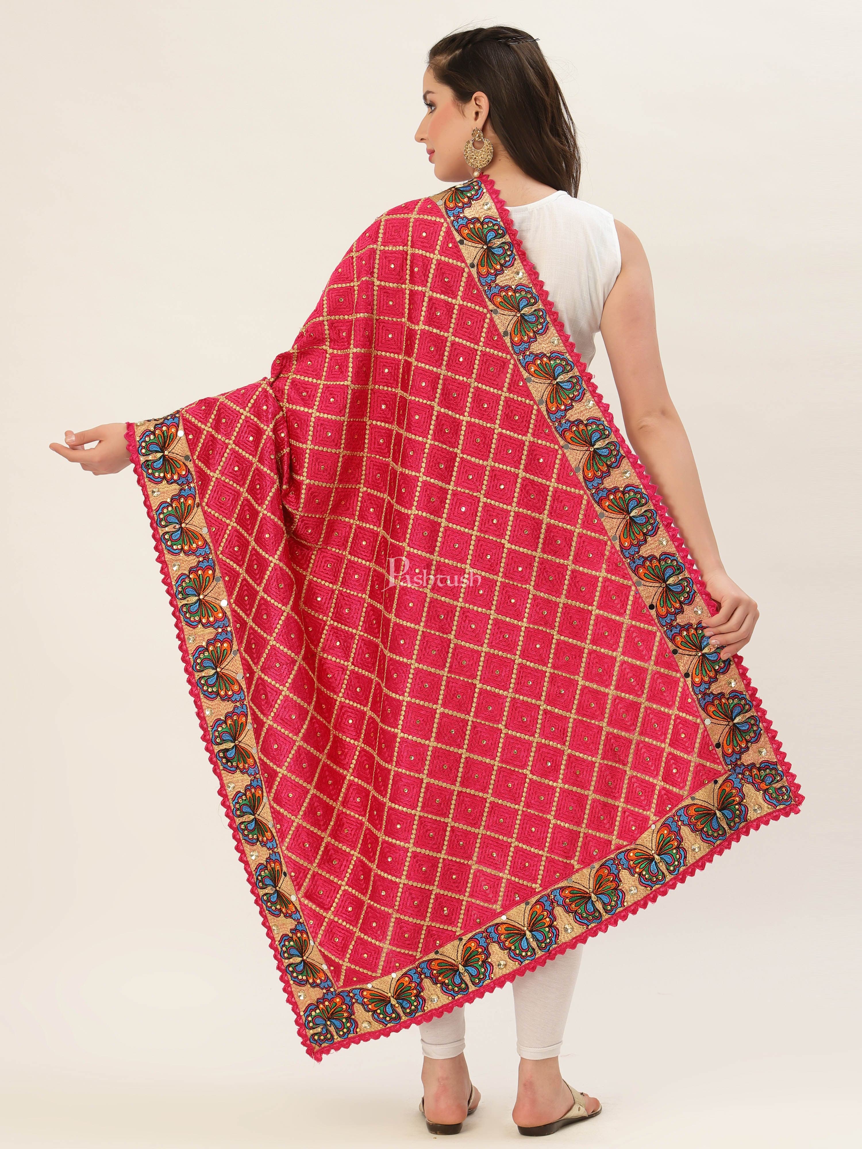 Pashtush Womens Phulkari Dupatta - Image 3