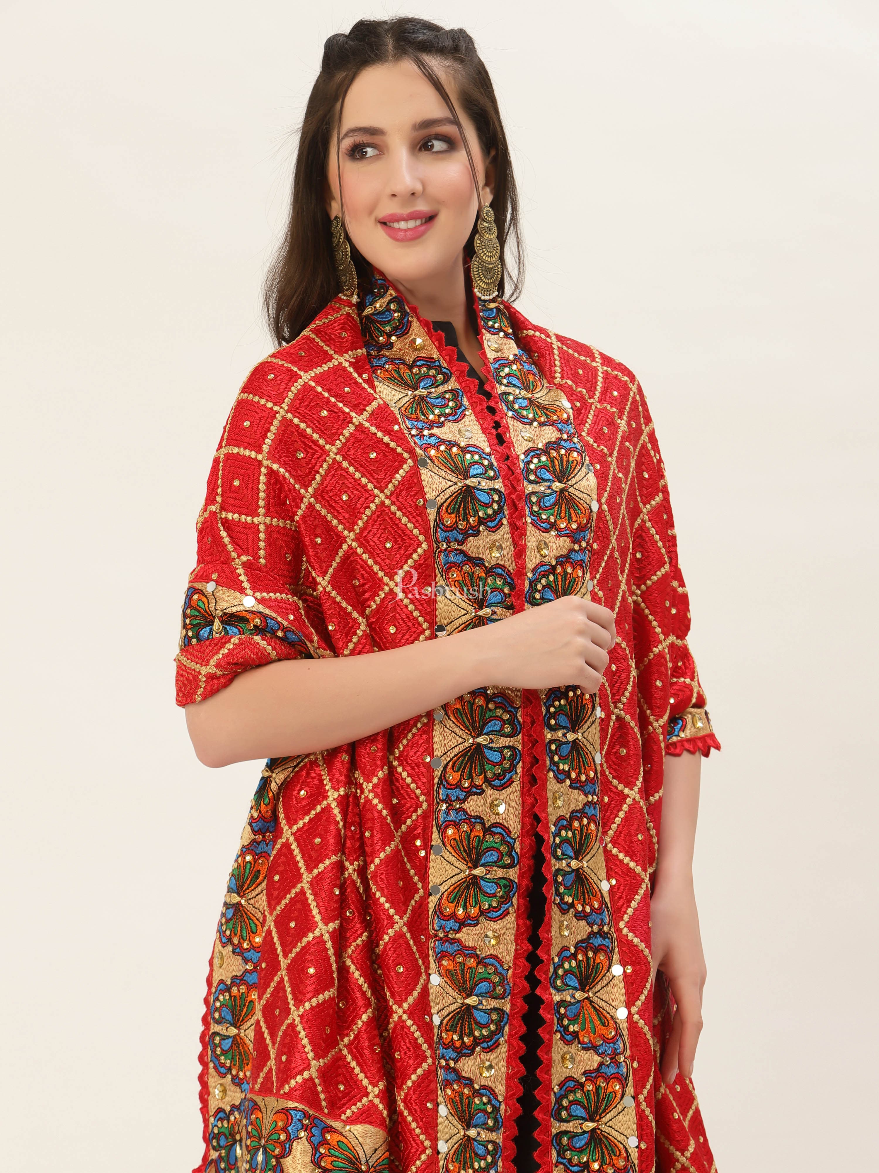Pashtush Womens Phulkari Dupatta - Image 5