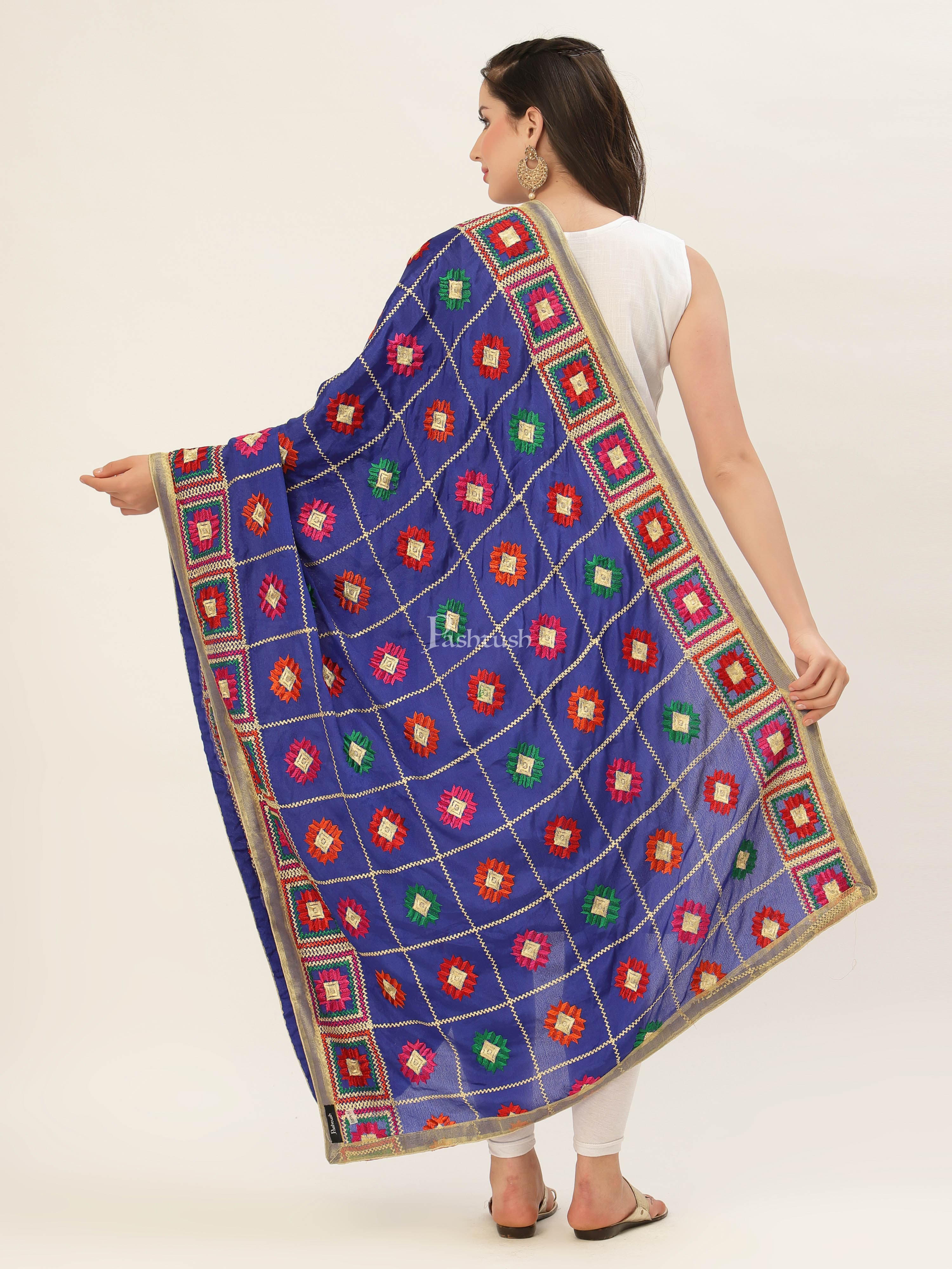 Pashtush Womens Phulkari Dupatta - Image 4