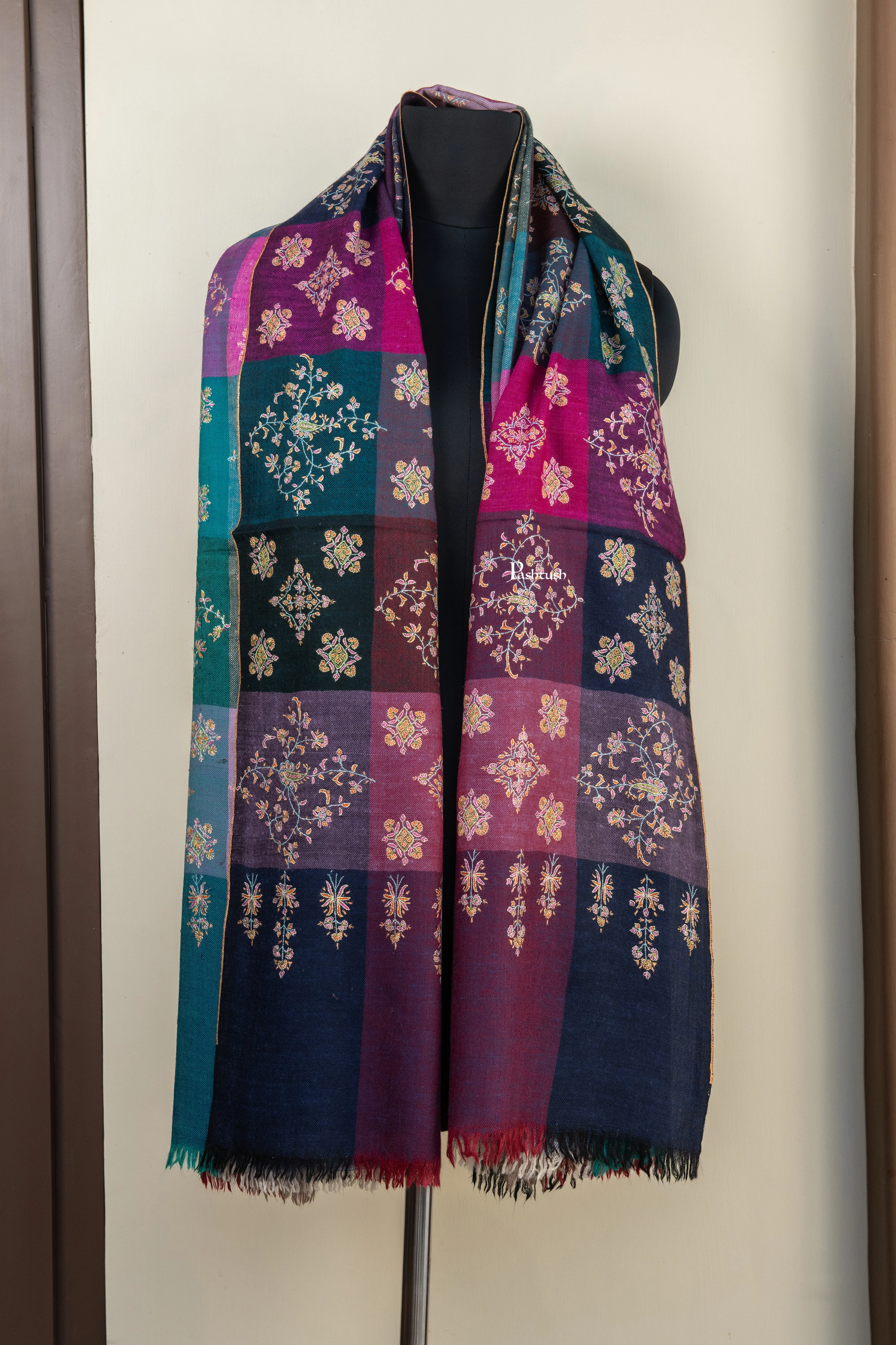 Pashtush Womens Pure Pashmina Shawl, Multicolour - Image 3