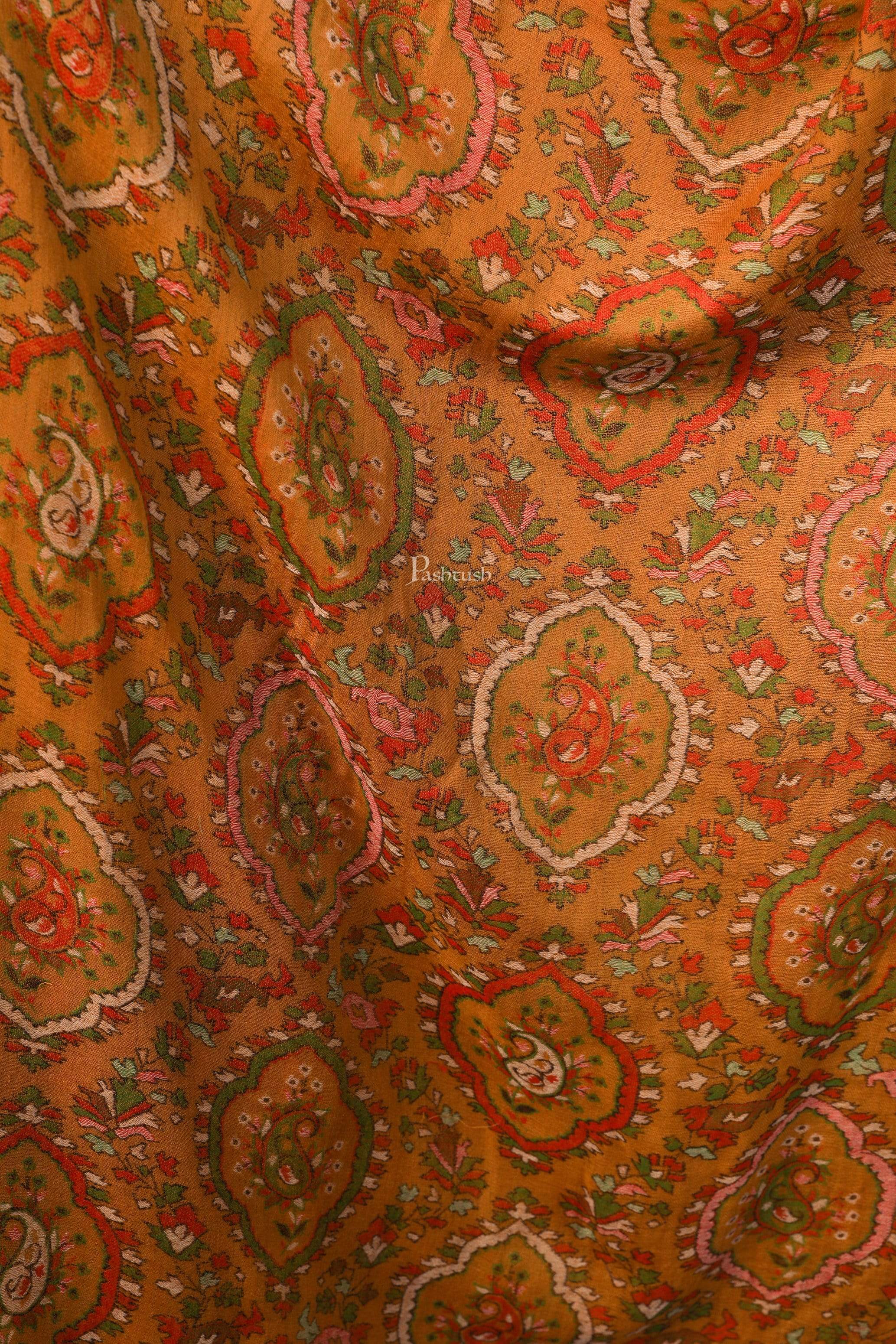 Pashtush Womens 100% Pure Wool Ethnic Stole, With Woolmark Certification,mustard - Image 2