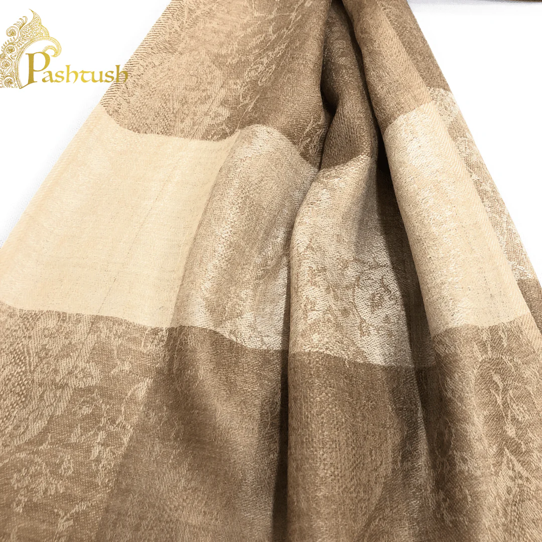 Pashtush Women'S Reversible Stole, With Paiseley Weave, (Neutral Beige Colour) - Image 2