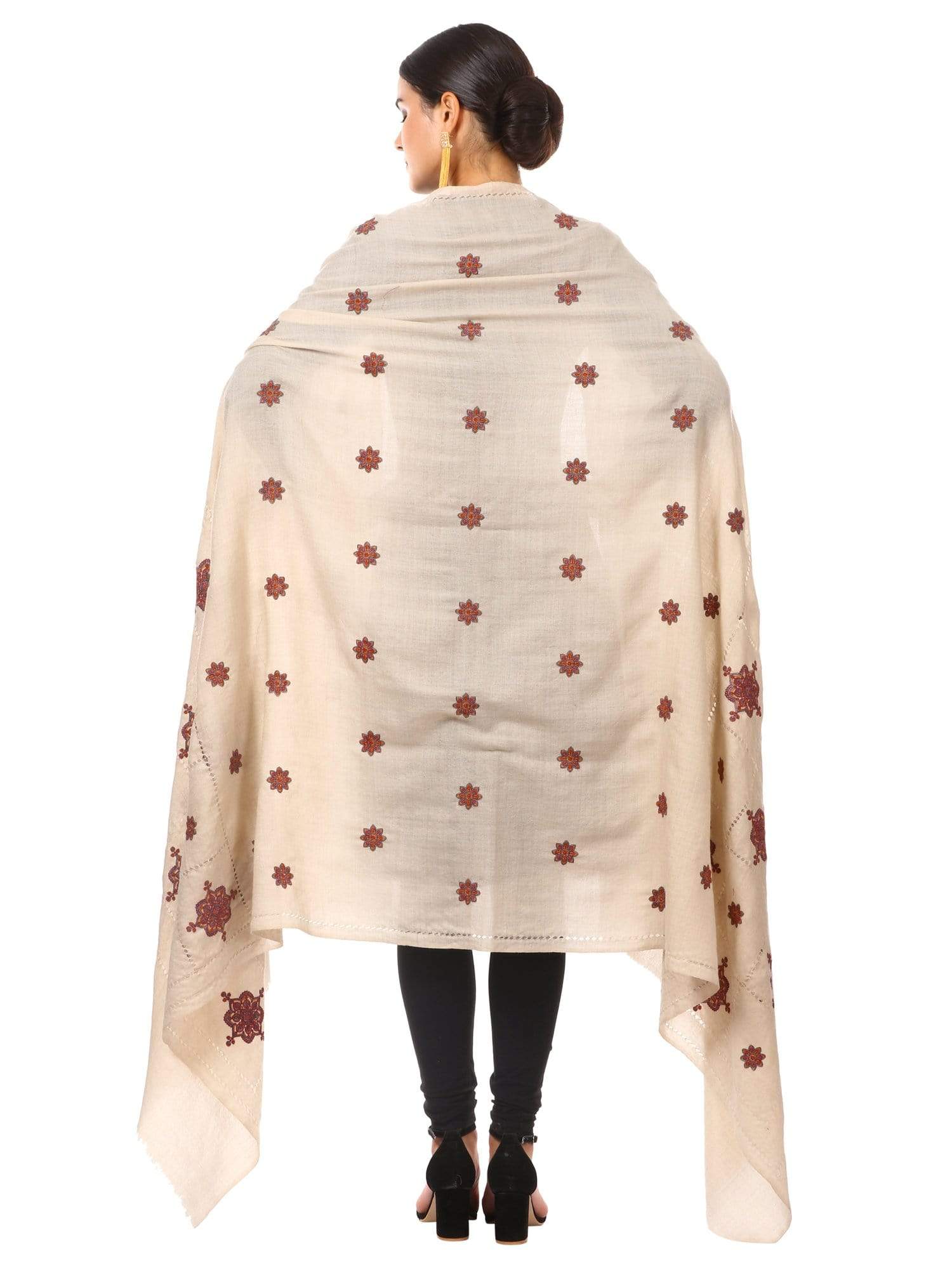 Pashtush Womens Shawl With Tarkashi, Fineembroidery With Hand Knotted. Hand-Made Shawl - Image 2