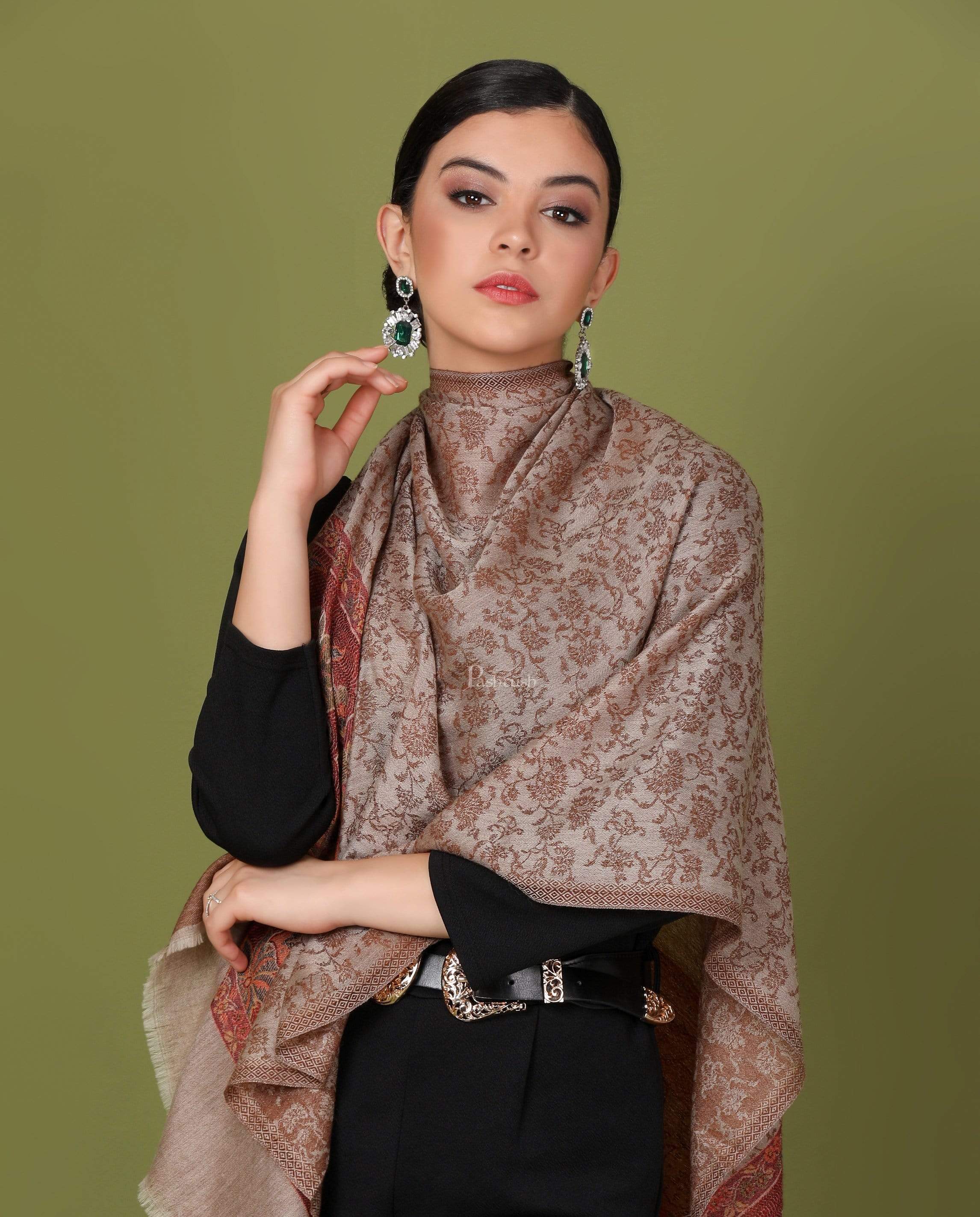 Pashtush Women'S Silk-Wool, Soft Reversible Stole - Image 4