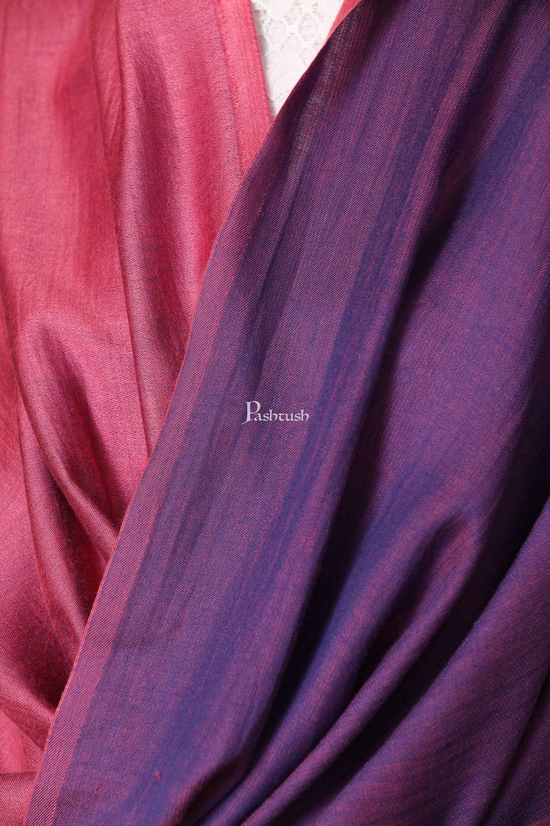 Pashtush Womens Silky Bamboo Reversible Scarf, Stoles, Lavender And Blush - Image 2