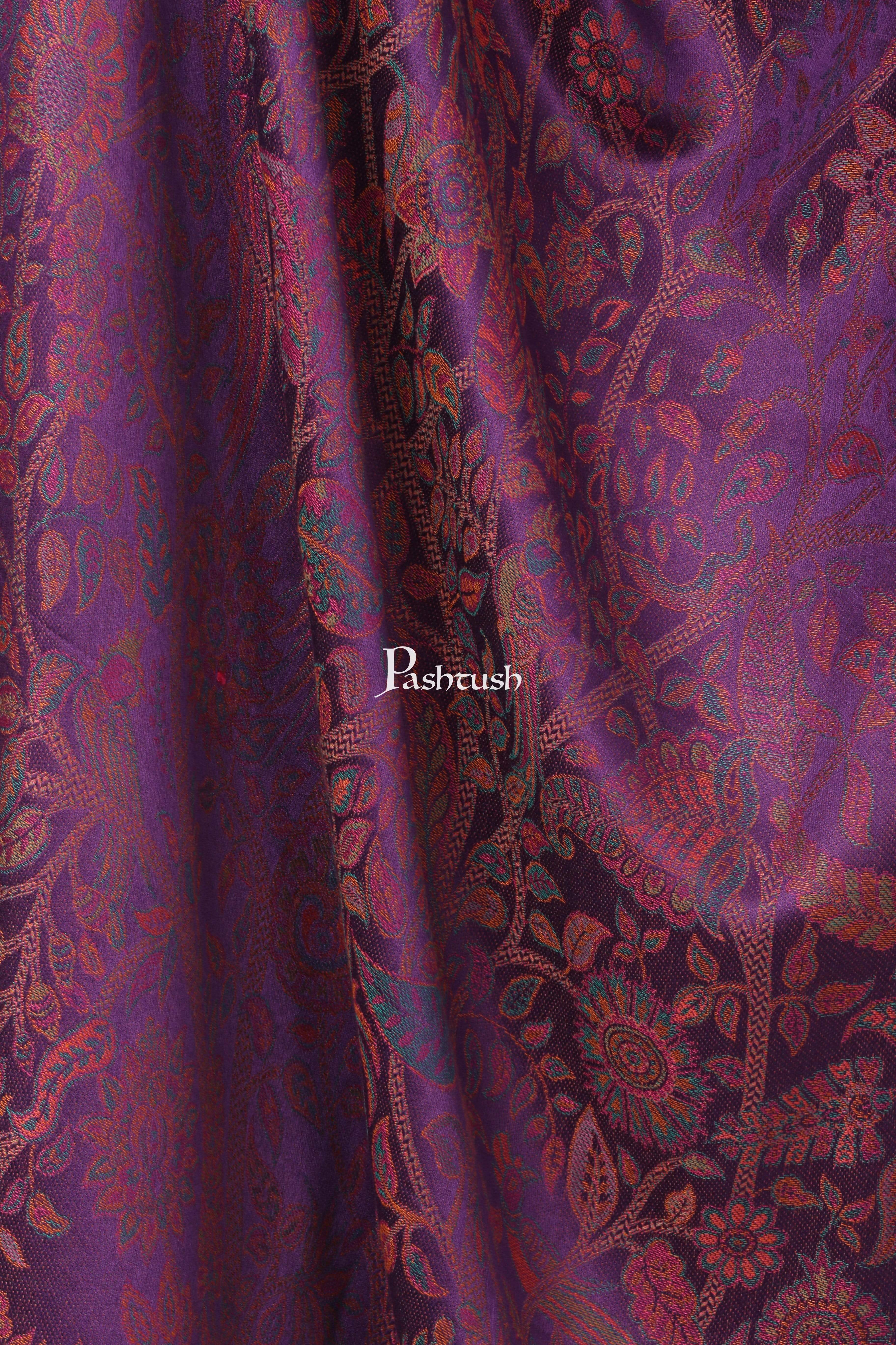 Pashtush Women'S Soft Bamboo Scarf,Peacock Design Stole, Wraps,Purple - Image 2
