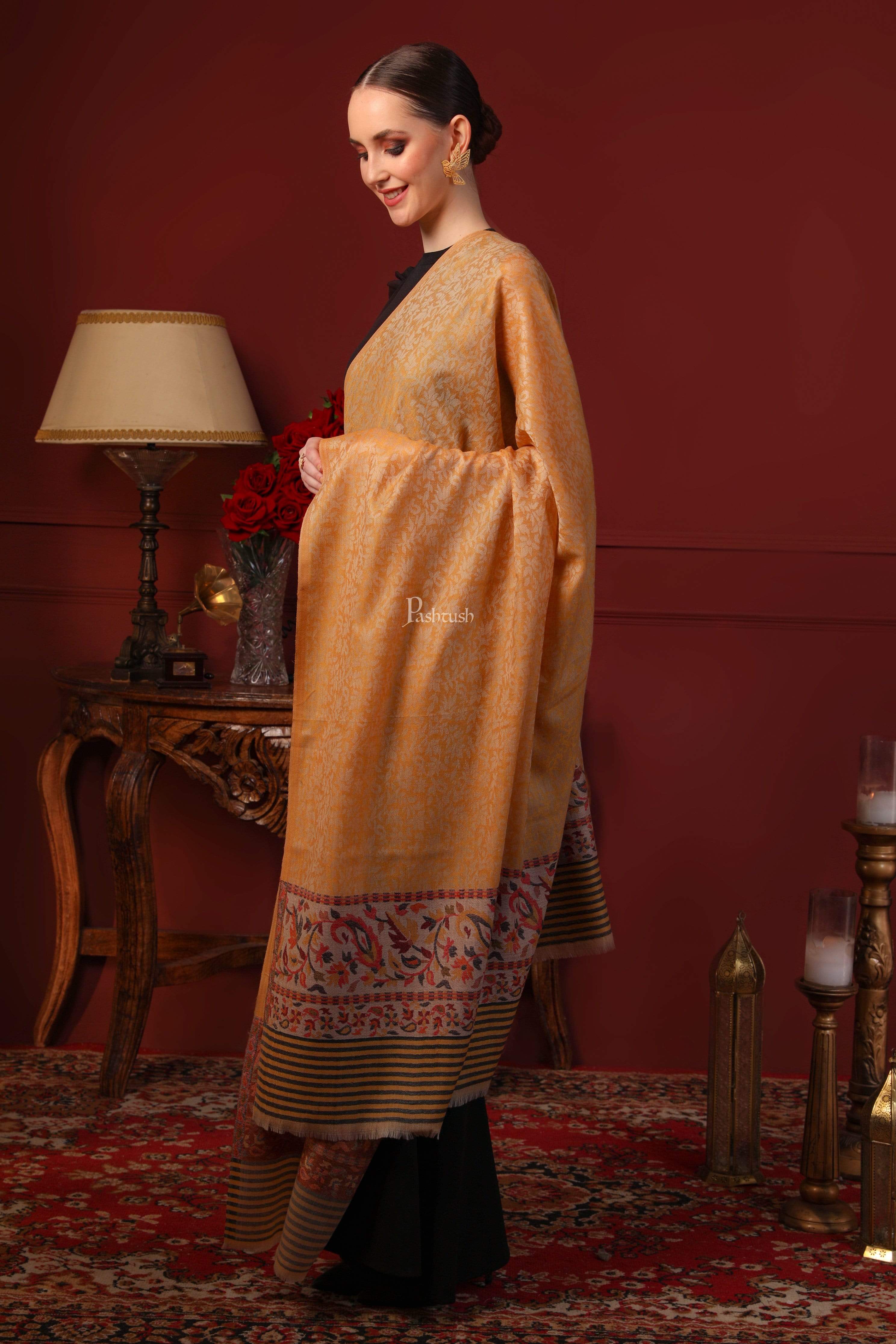Pashtush Women'S Soft Wool Cashmere Blended Shawl, Ethnic Palla - Image 6