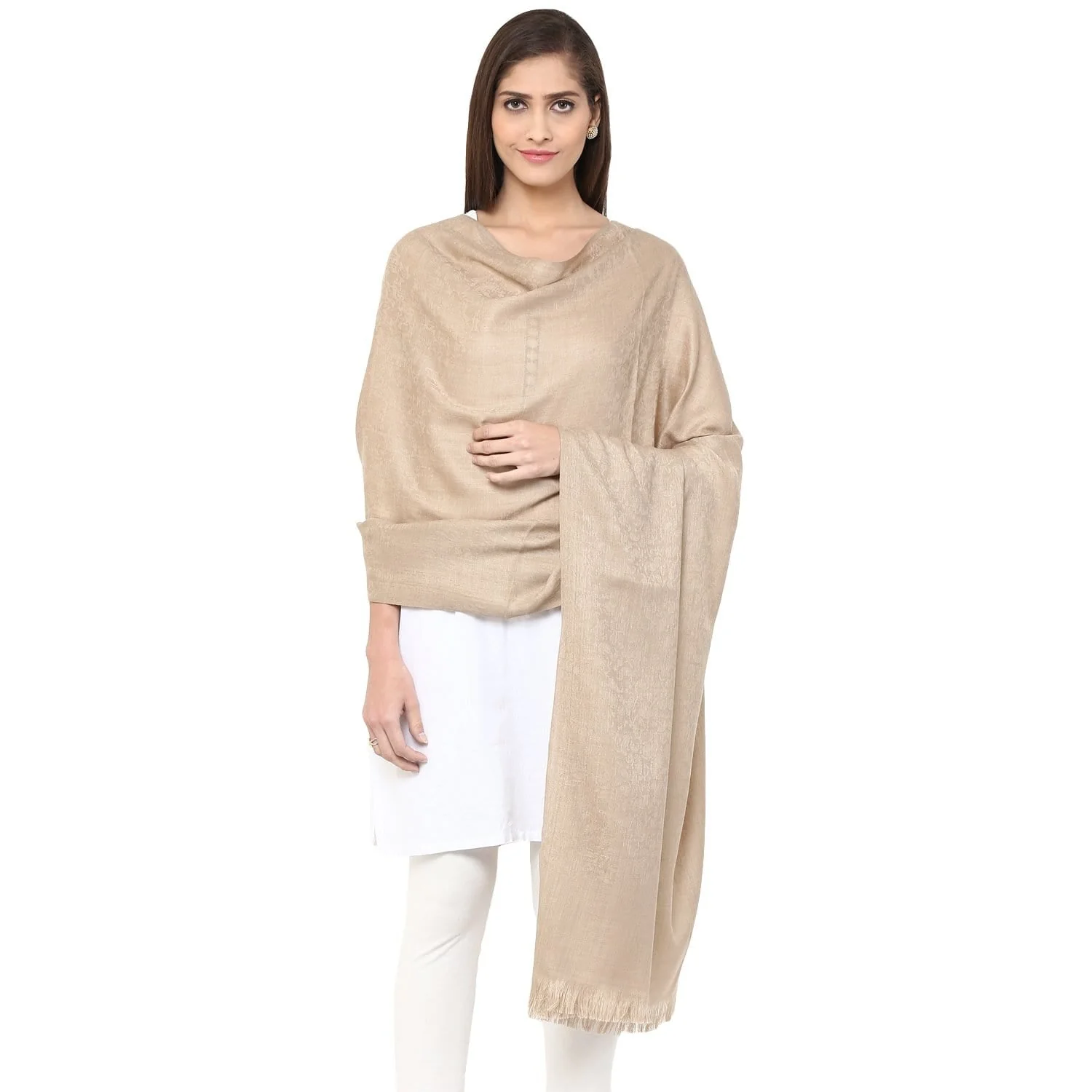 Pashtush Women'S Soft Wool Shawl, Paisley Weave, Sahara - Image 3