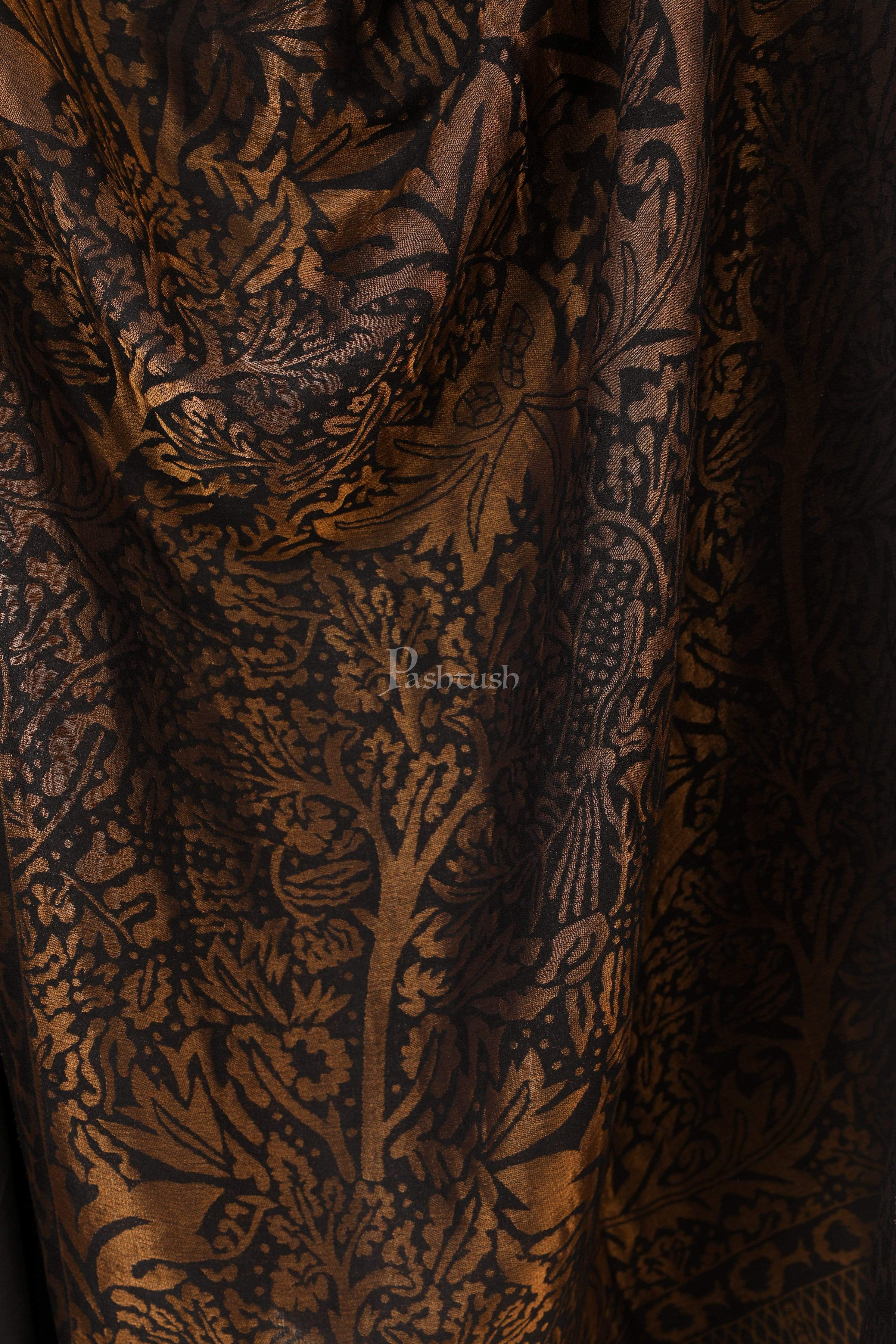 Pashtush Womens Twilight Collection, Jacquard Stole, With Metallic Thread Weave, Fine Wool - Image 2