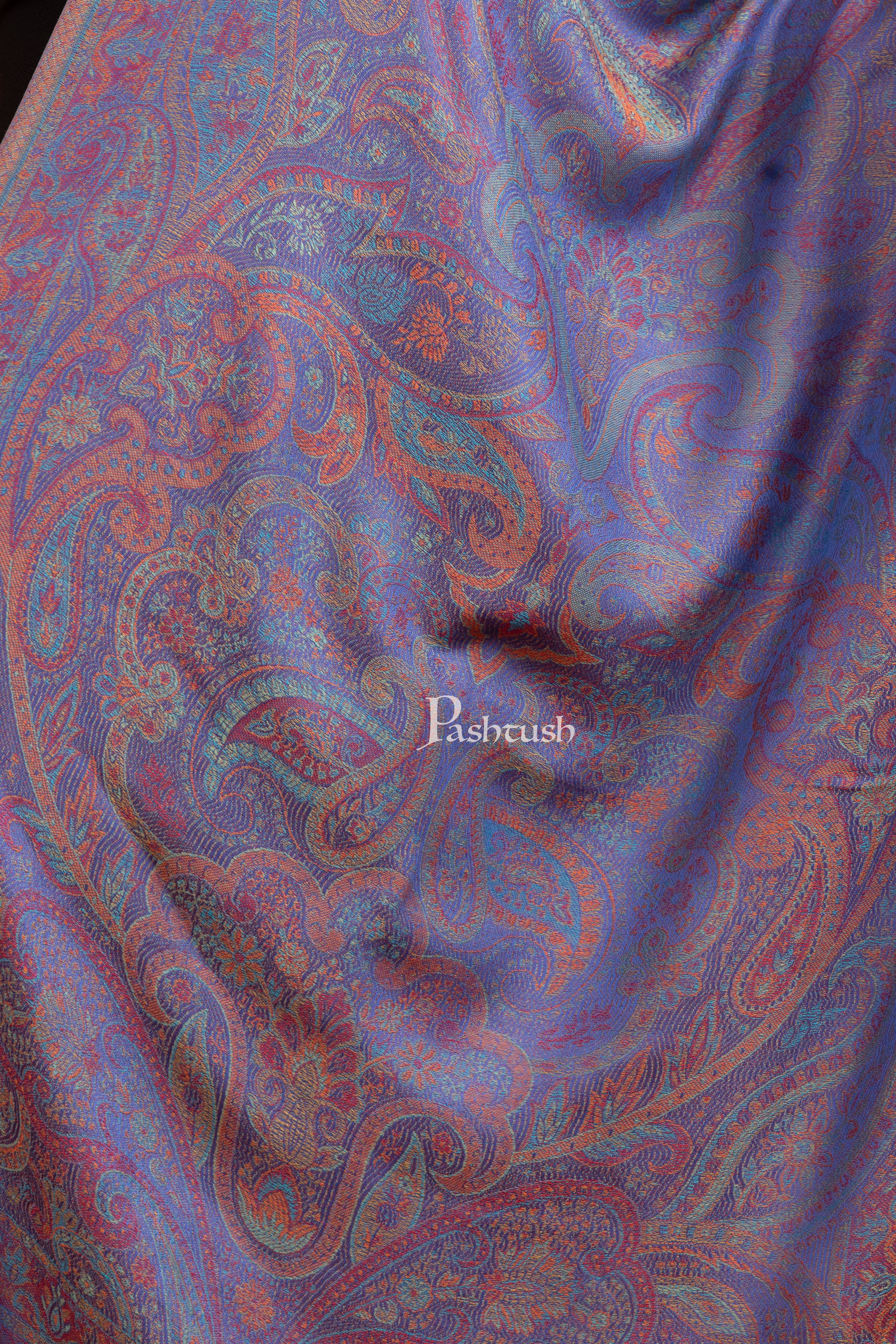 Pashtush Womens Viscose Stole, Self Paisley Weave Reversible, Multicolour - Image 2
