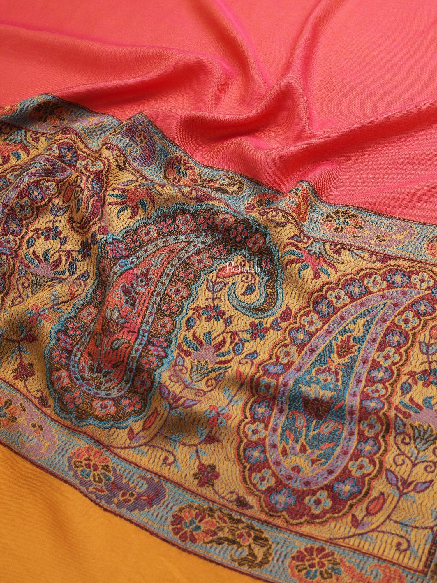 Pashtush Womens Womens, Bamboo, Paisley Reversible Palla Woven, Multicolour - Image 2