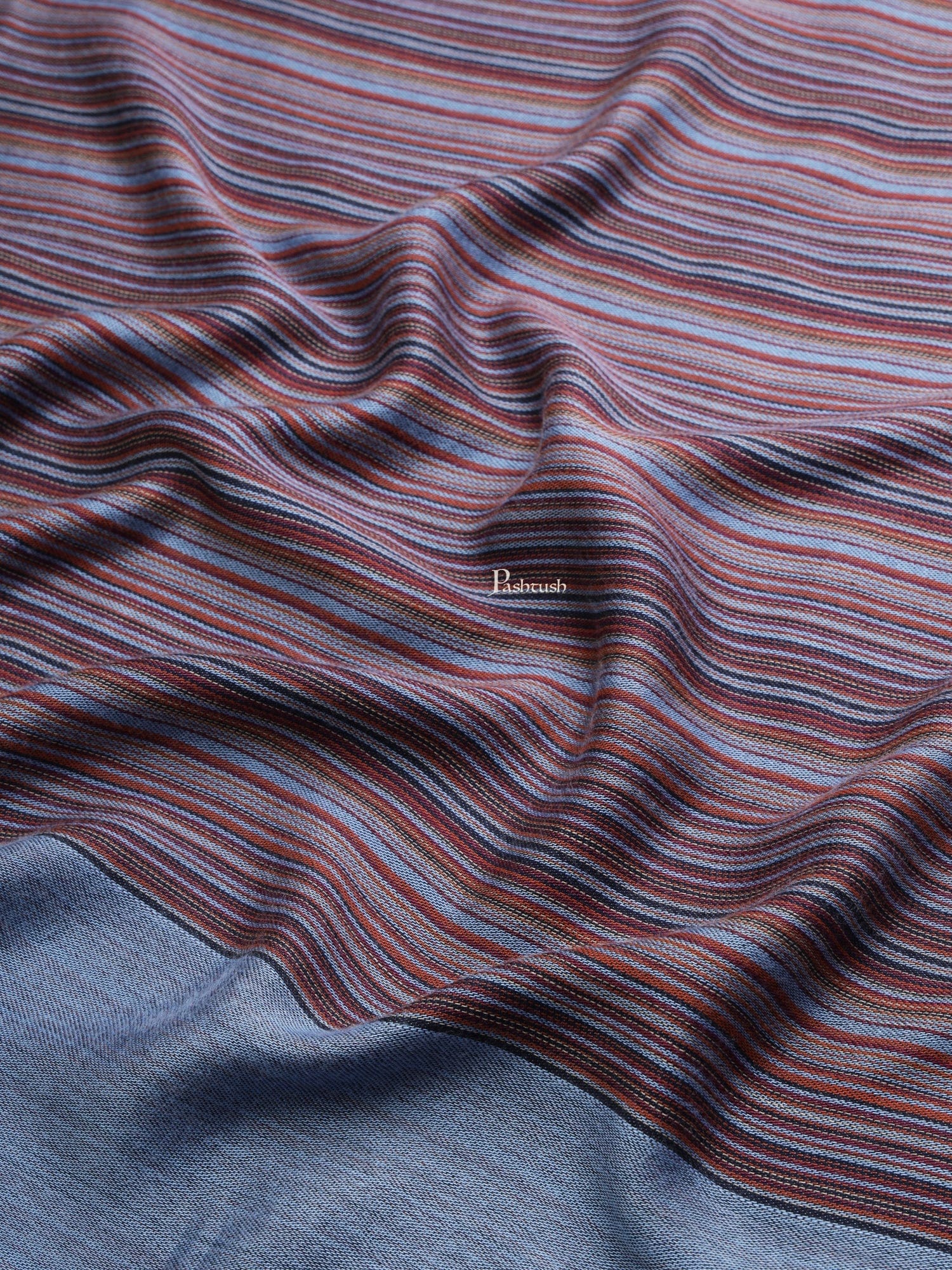 Pashtush Womens Womens, Bamboo, Striped Reversible Woven, Multicolour - Image 2