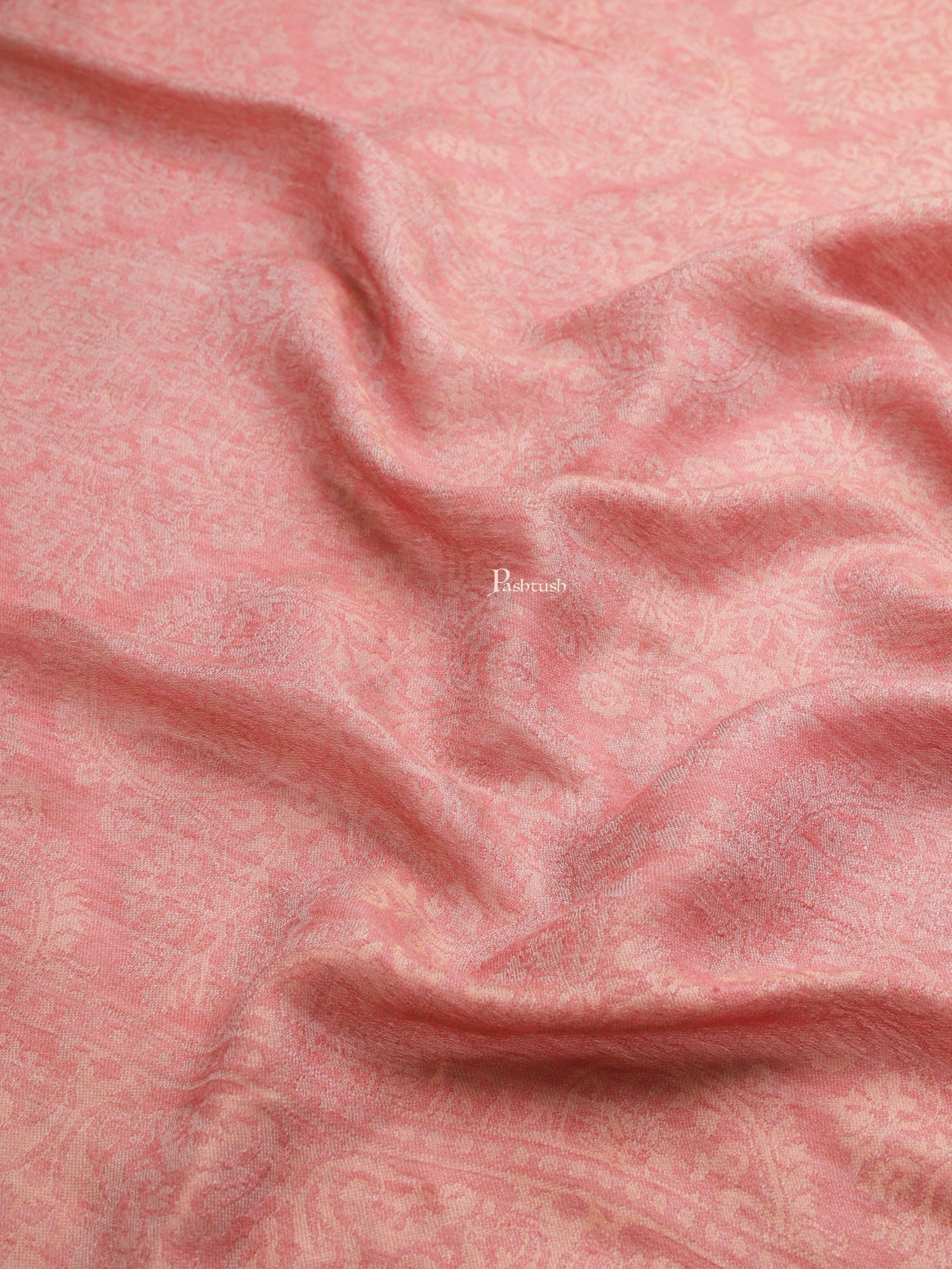 Pashtush Womens Womens, Wool Extra Fine Count , Geometric Twilight Collection, Soft Metallic Thread Woven, Rose - Image 2