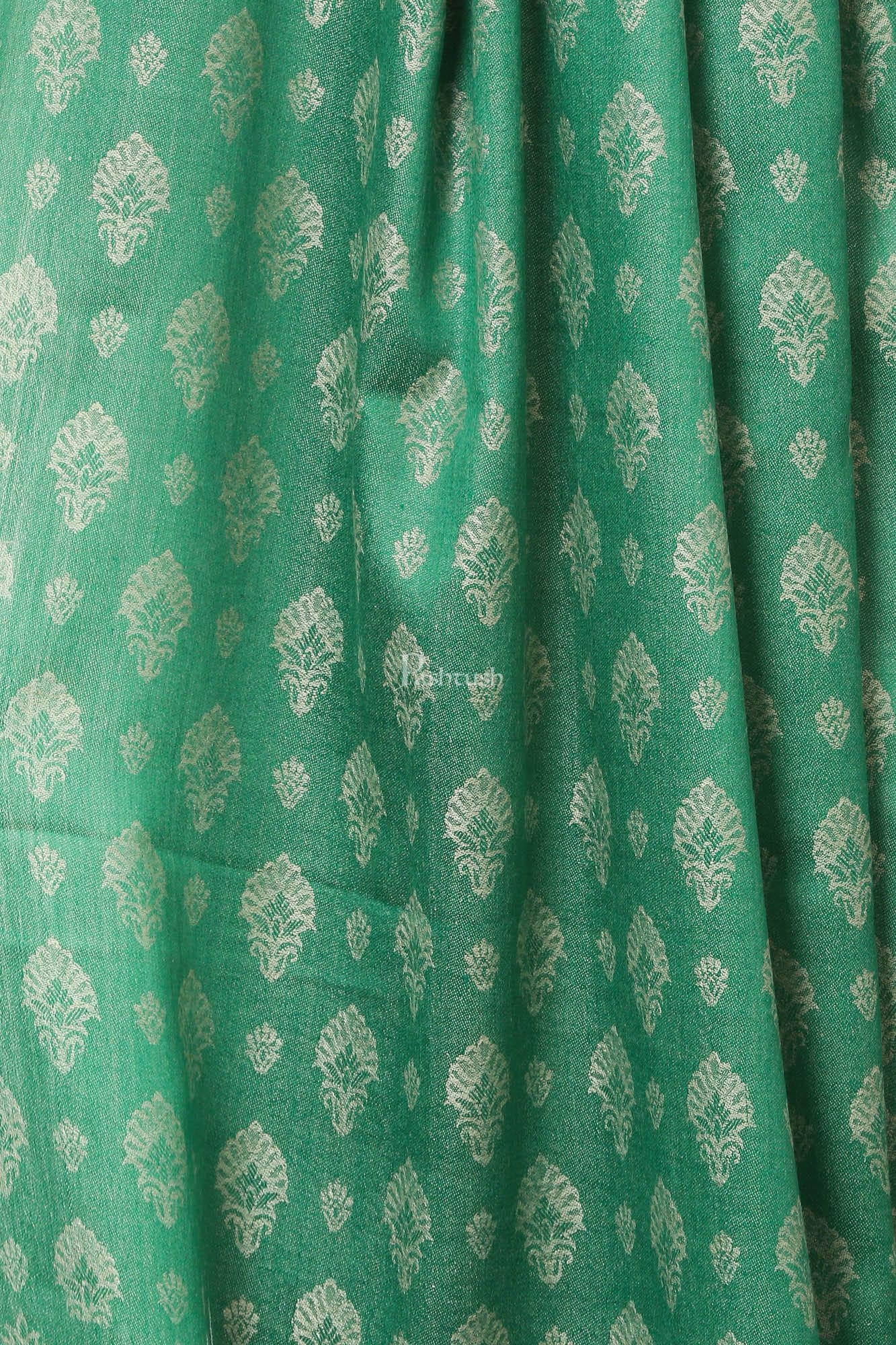 Pashtush Women'S Wool Ultra Soft Fine Wool Cashmere Blended Shawl -  Green - Image 2