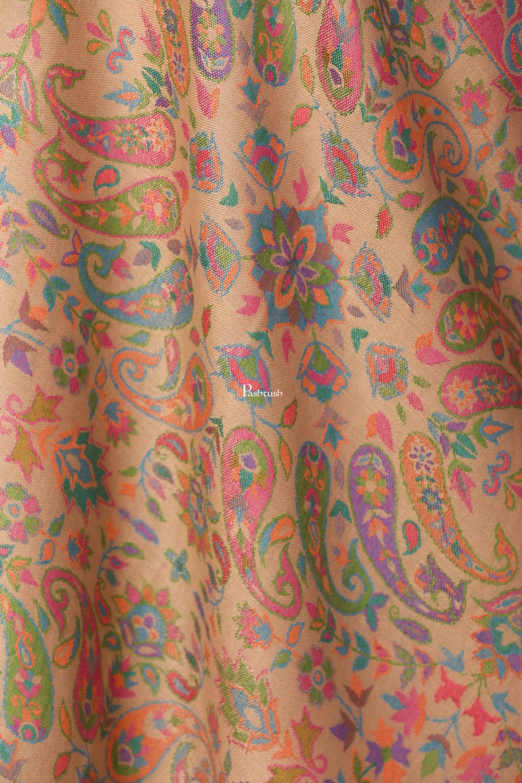 Pashtush Womens Woven Ethnic Stole, Woollen, Faux Pashmina Stole, Pastel Hues - Image 2