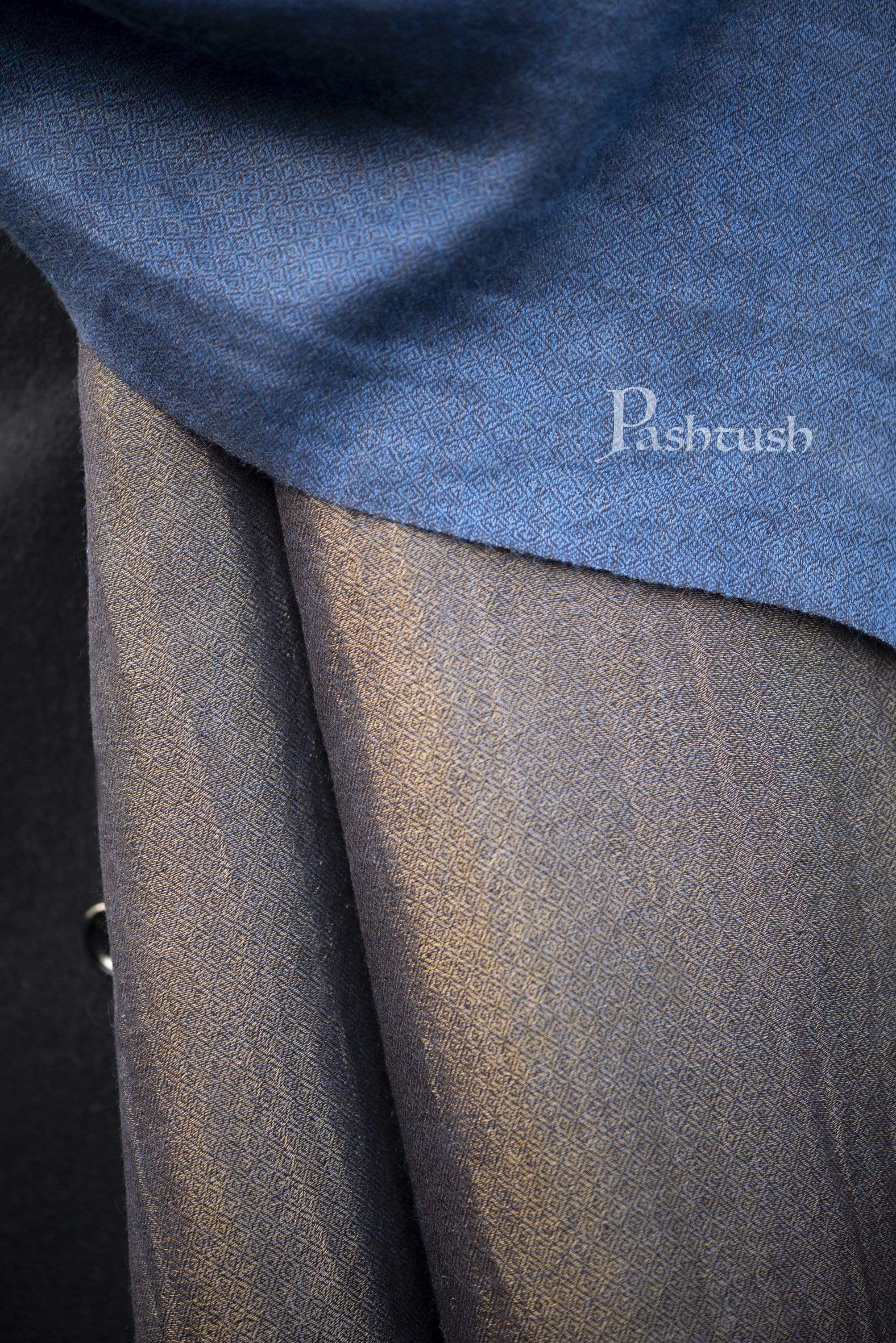 Pashtush Mens Twilight Collection, Reversible With Metallic Thread Weave, Fine Wool - Image 7