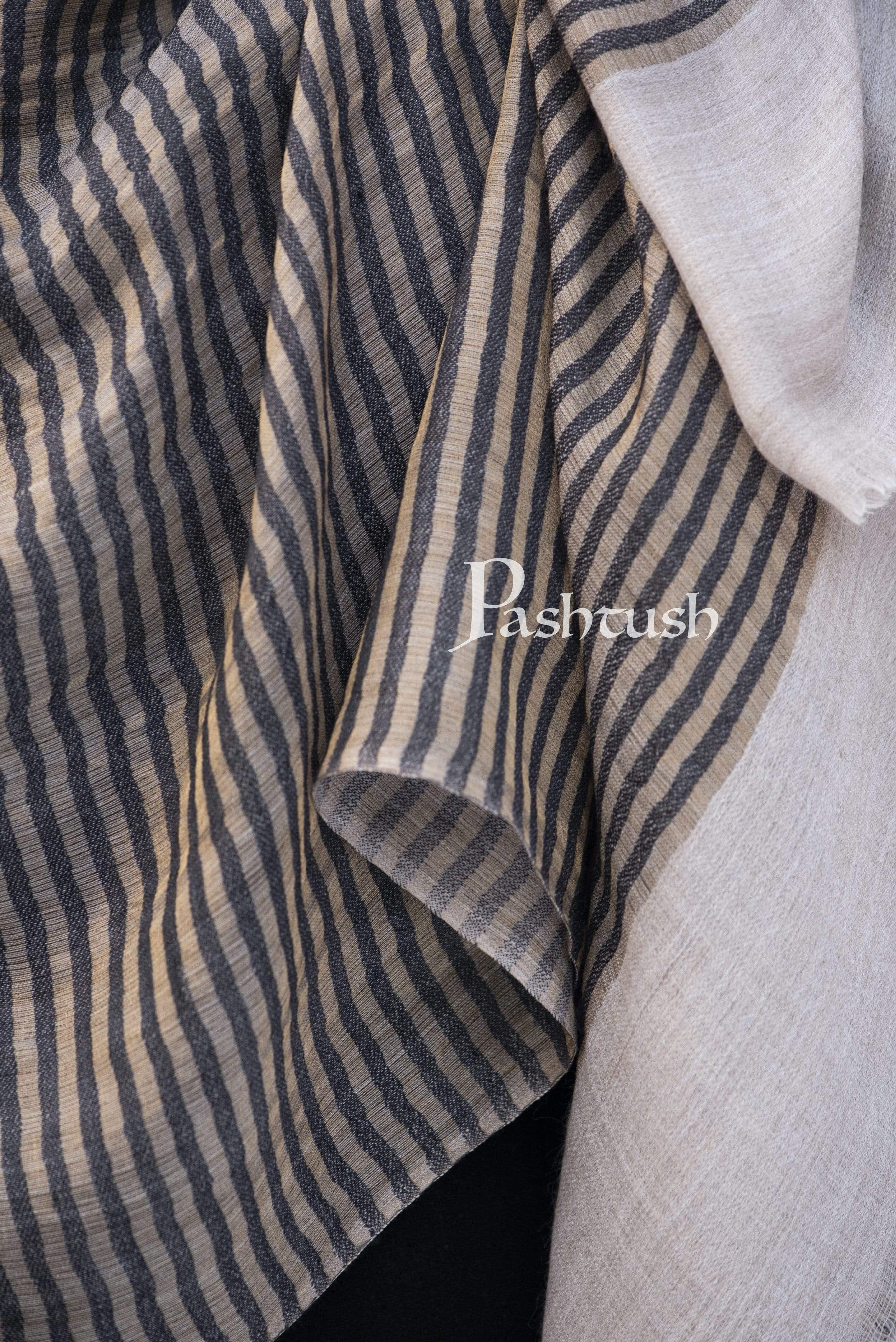 Pashtush Mens Twilight Striped Scarf, With Metallic Thread Weave - Image 2