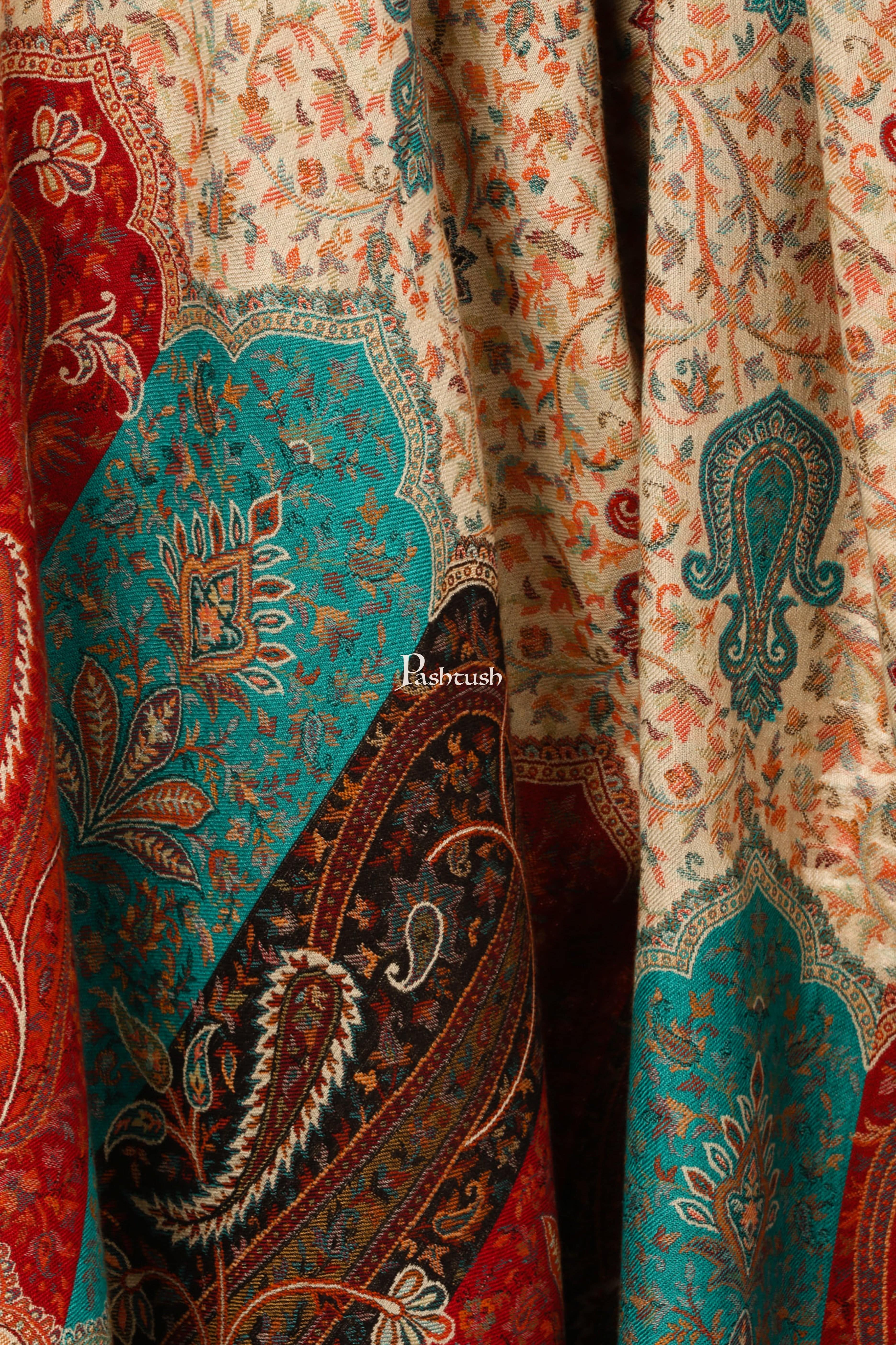 Pashtush Womens Shawl Rich Garden Aesthic, Vintage Shawl Collection, Faux Pashmina - Image 3