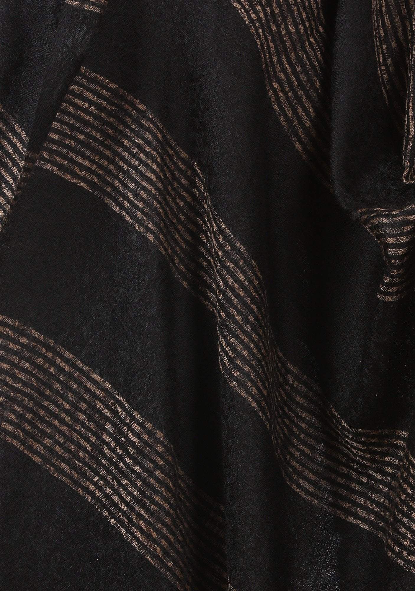 Pashtush Women'S Reversible Stole, With Stripes, Natural Wool (Black) - Image 2