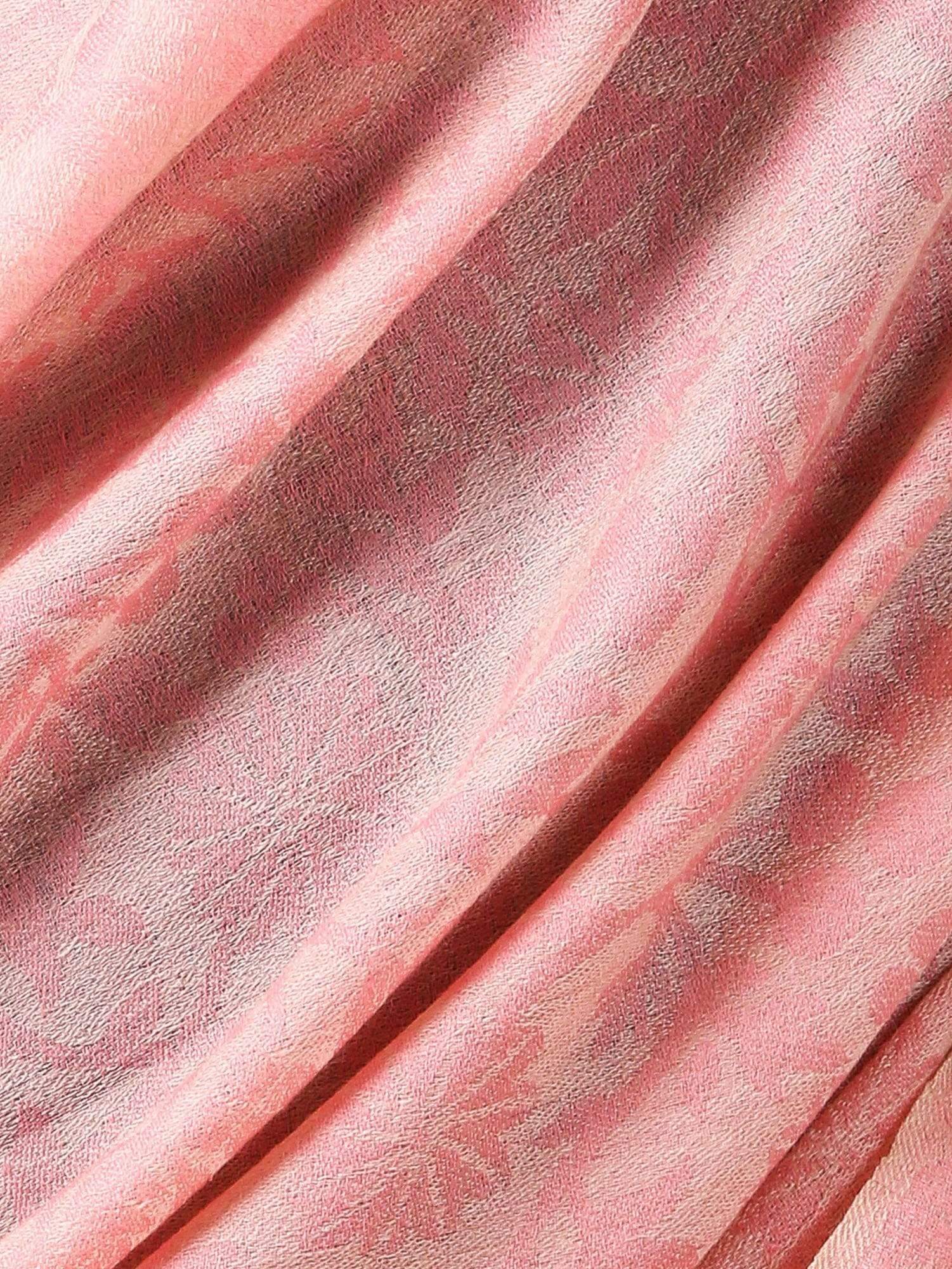 Pashtush Women'S Silk-Fine Wool Reversible Floral Scarf, Soft And Warm (Powder Pink) - Image 4